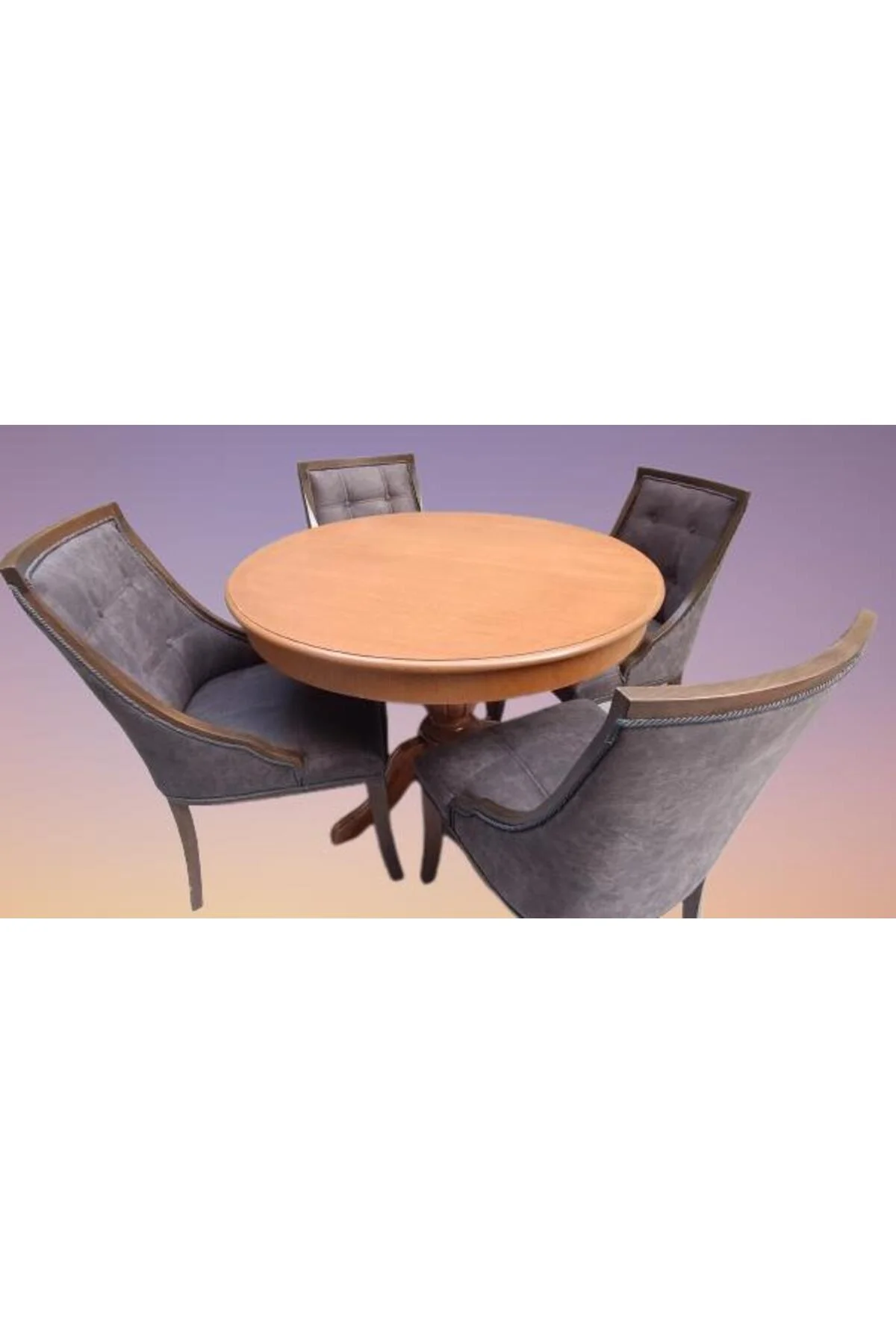 Masa ST Baba 90145 Ihlamur Ayak Model Sandalye Zus 40 Asil Ahşap MDF Kapitoneli - Görsel 5