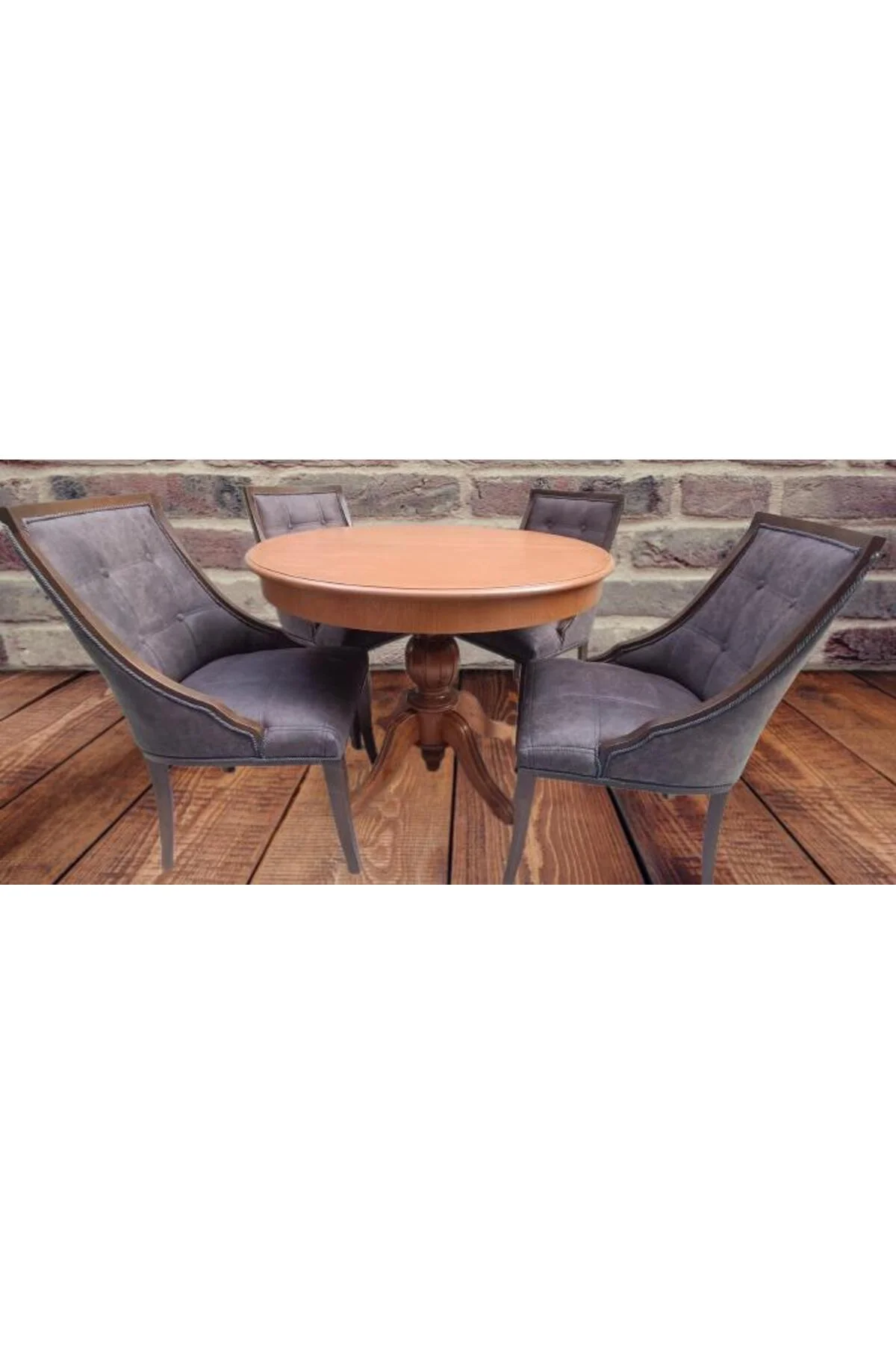 Masa ST Baba 90145 Ihlamur Ayak Model Sandalye Zus 40 Asil Ahşap MDF Kapitoneli - Görsel 3