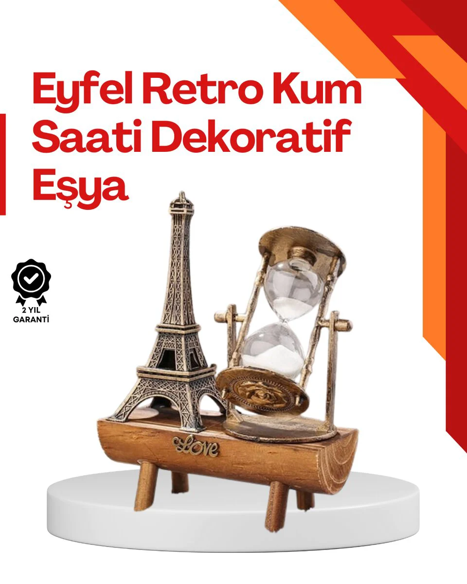 Masa Üstü Ahşap Kum Saati - Dekoratif ve Dayanıklı