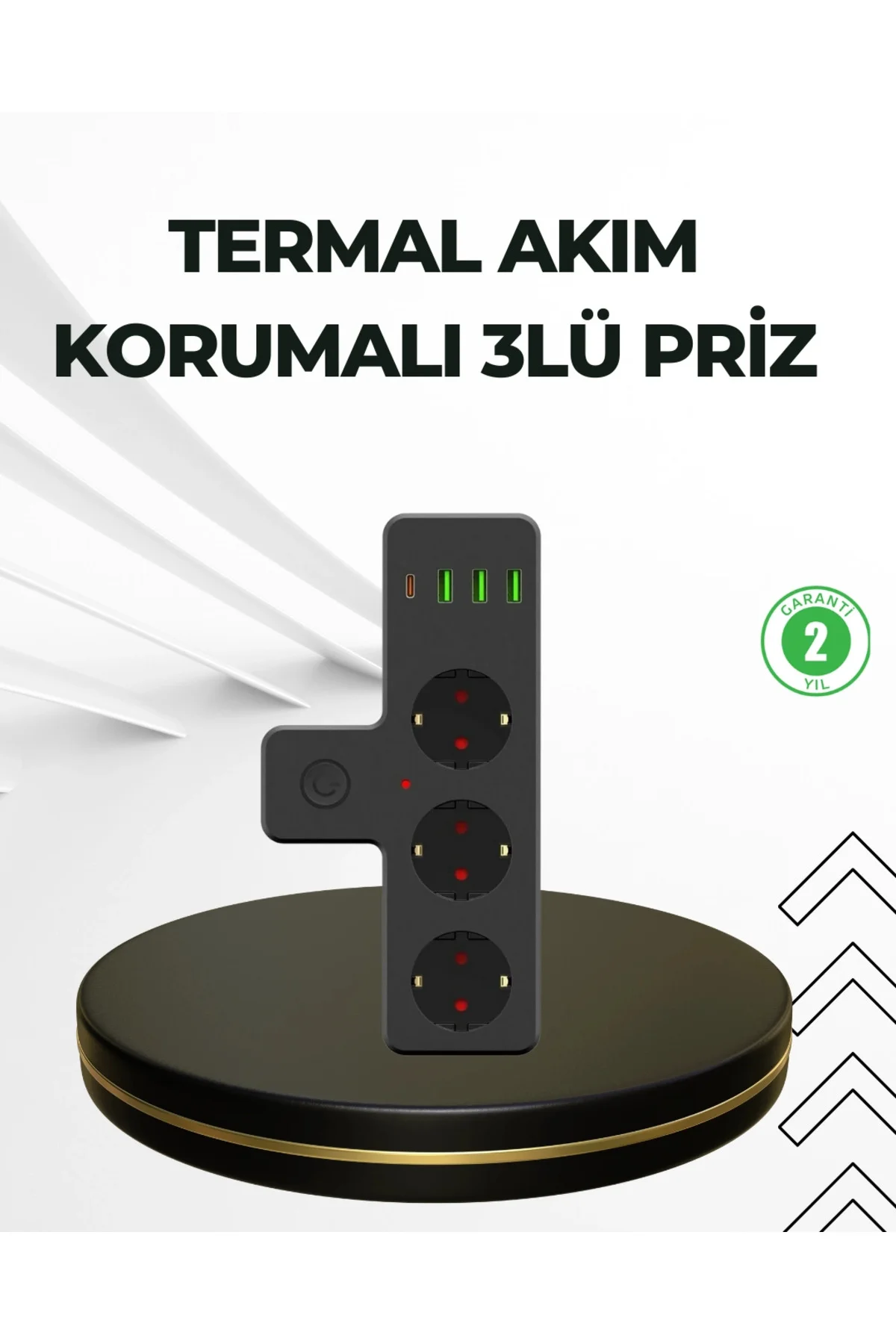 Masa Üstü Çoklu Priz Usb Ve Type-c Çıkışlı Güç Dağıtıcı