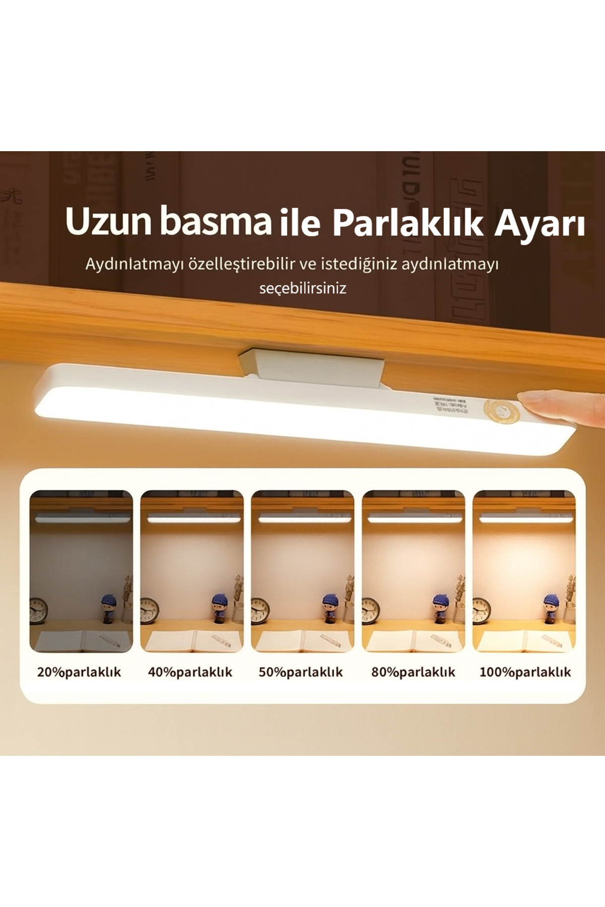 Pazar Kapısı Masa Üstü Dokunmatik 3 Renkli Şarjlı Led Lamba Okuma Lambası