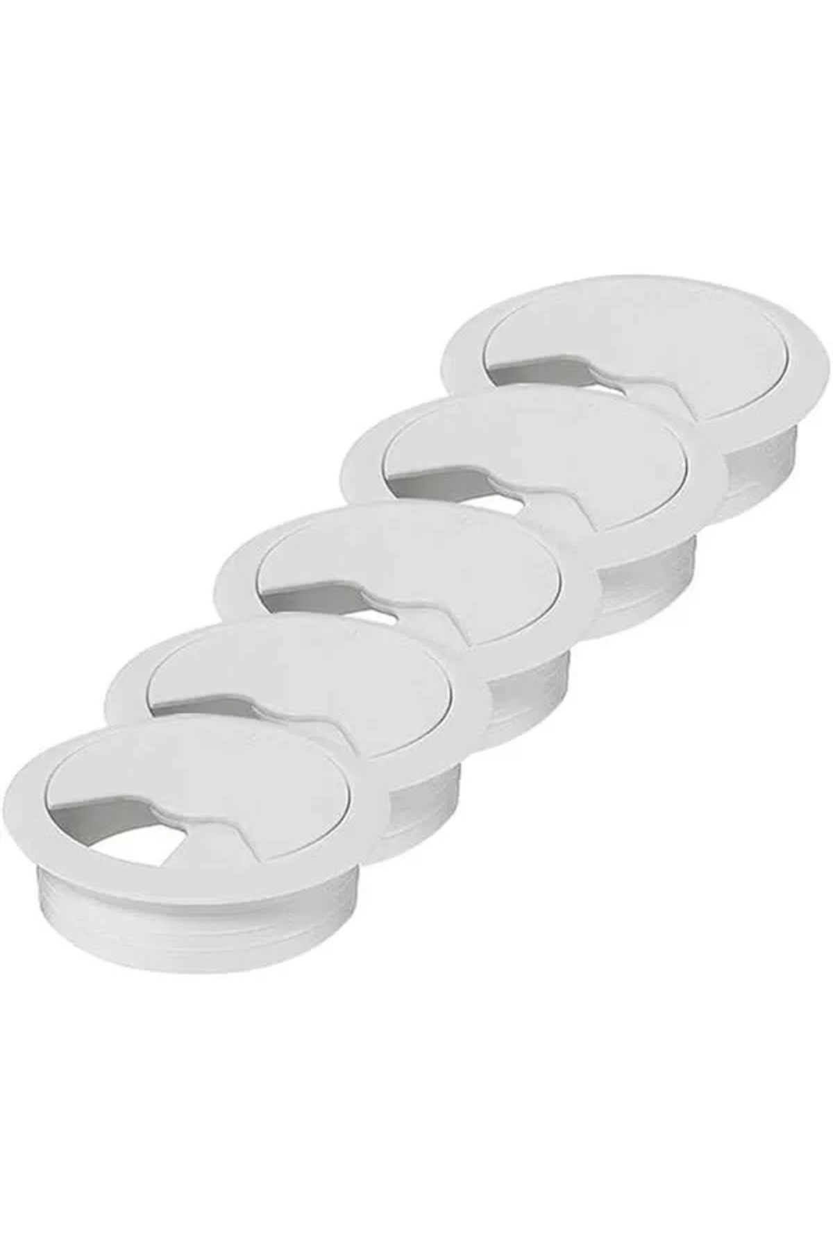 Nublado Masa Üstü Kablo Kanalı Deliği Kapağı Beyaz Masa Kapağı 6 Cm (5 Ad