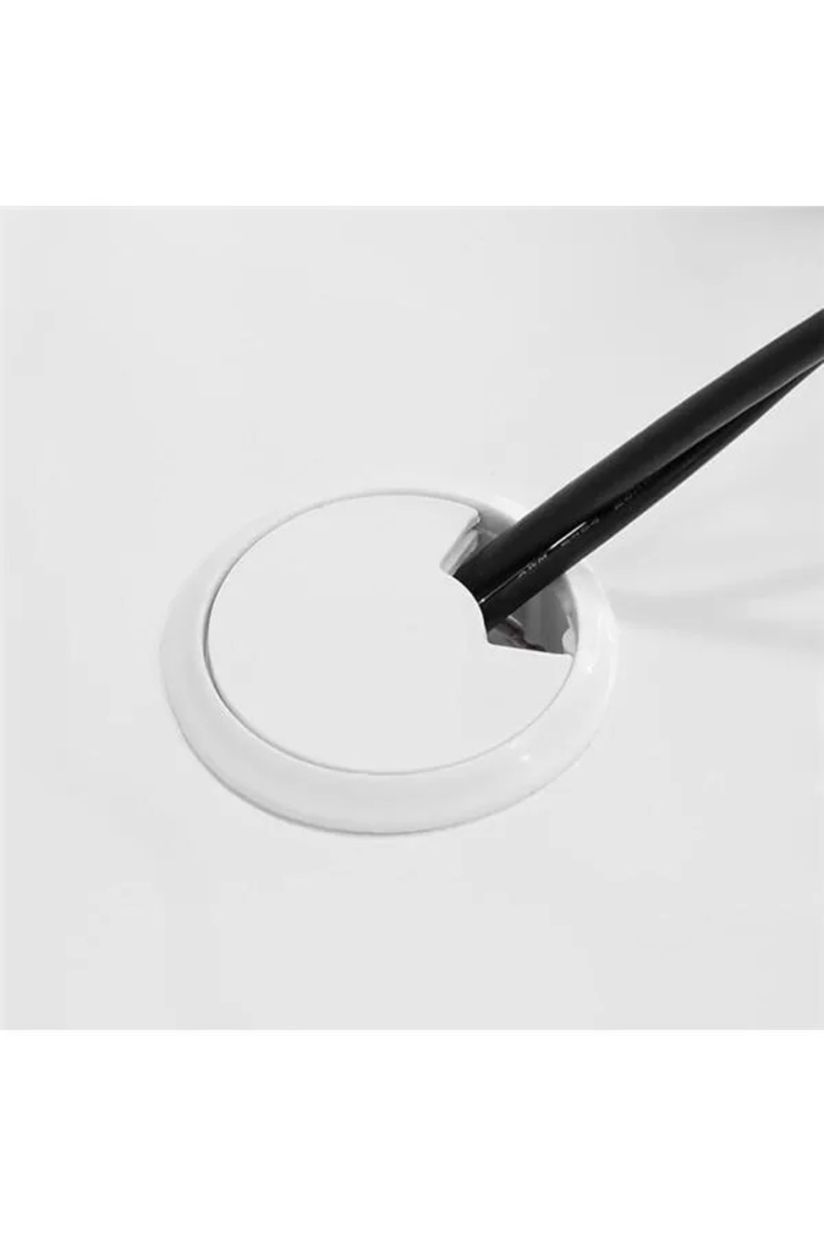 Nublado Masa Üstü Kablo Kanalı Deliği Kapağı Beyaz Masa Kapağı 6 Cm (5 Ad