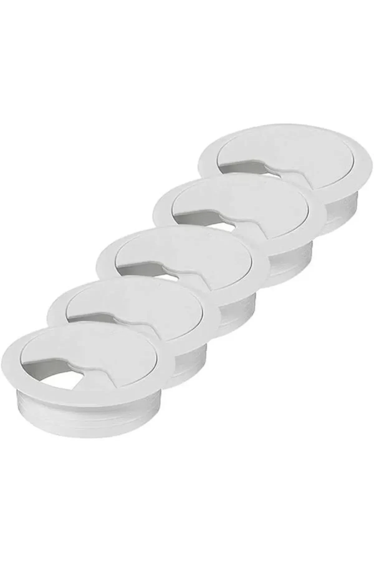 Masa Üstü Kablo Kanalı Deliği Kapağı Beyaz Masa Kapağı 6 Cm (5 AD