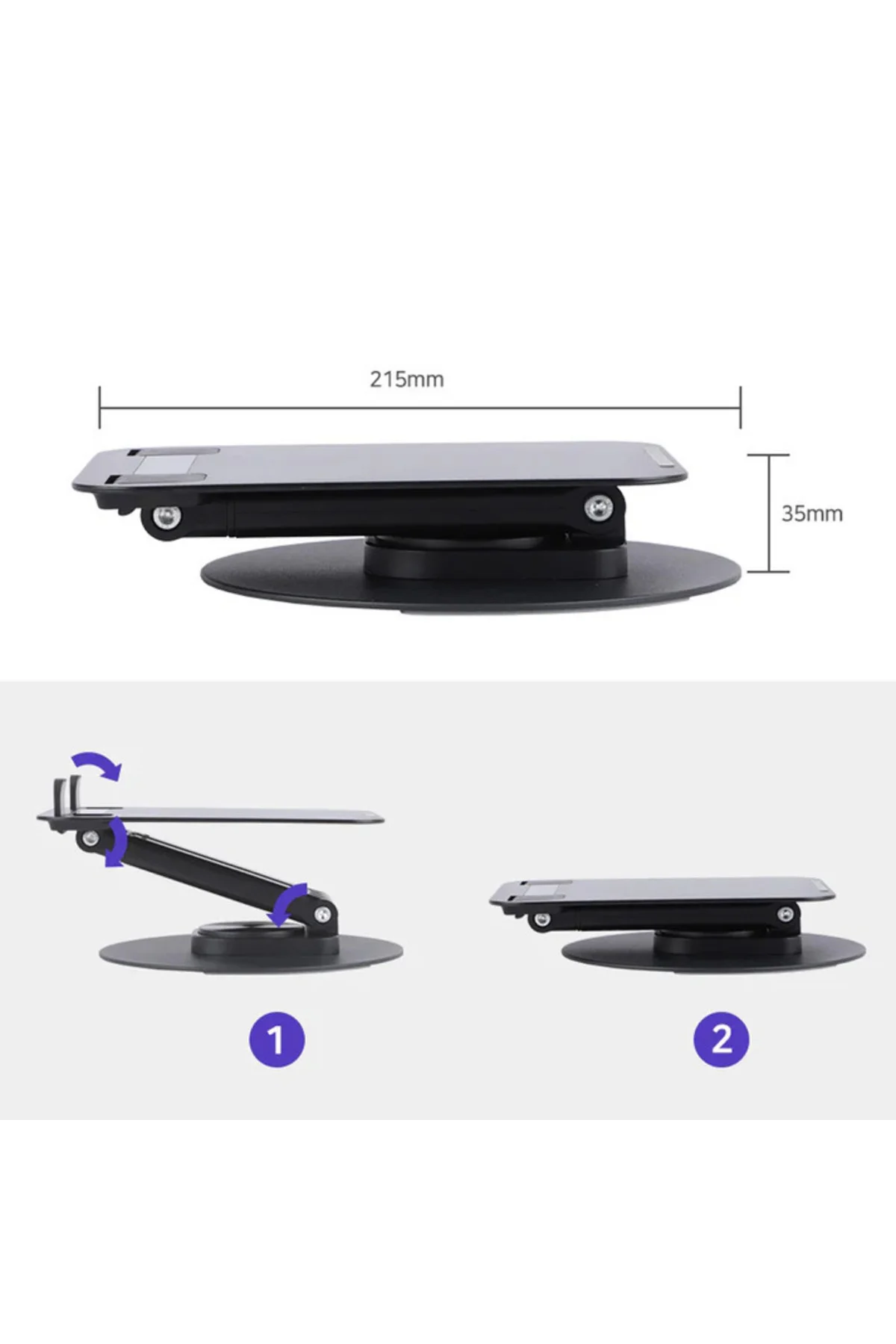 Masa Üstü Metal Tablet Tutucu - 360° Dönebilen Başlık