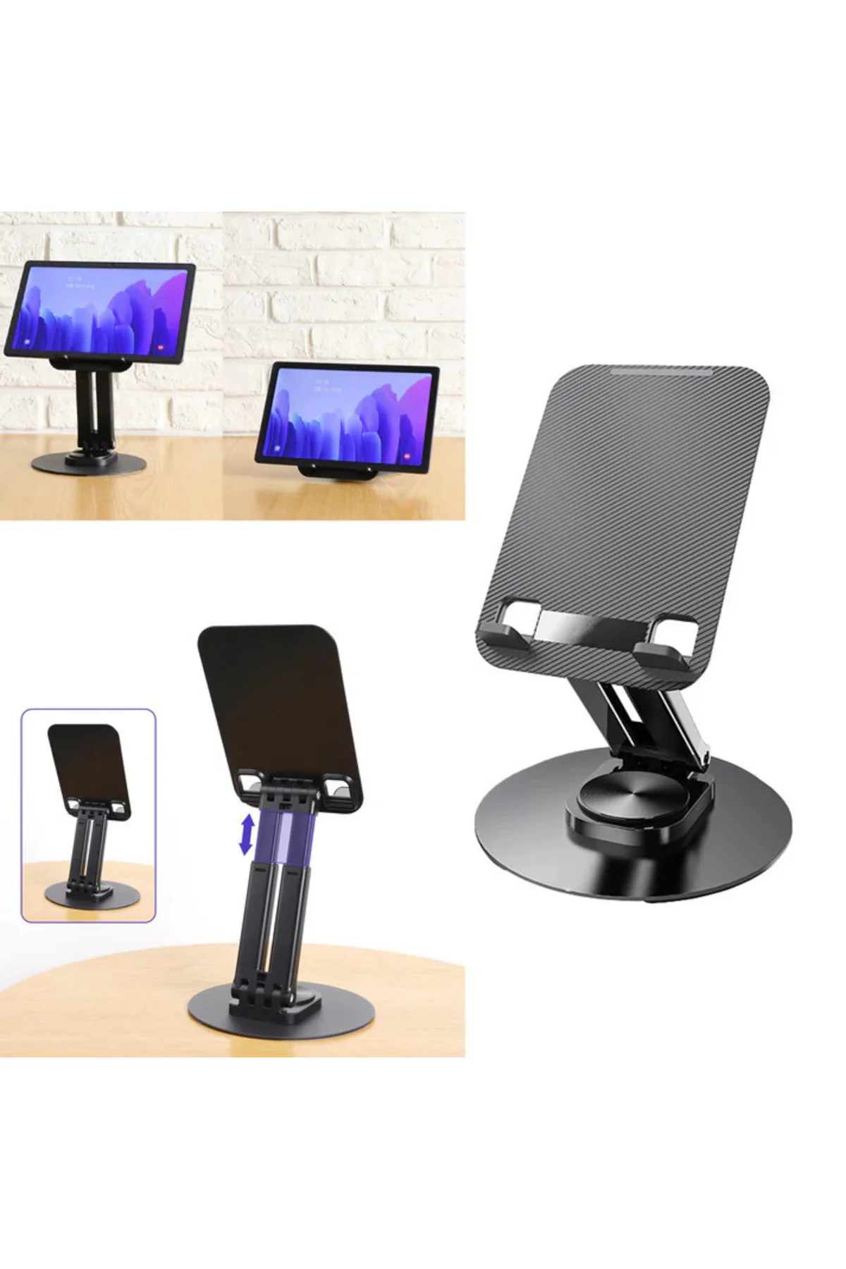 Masa Üstü Metal Tablet Tutucu - 360° Dönebilen Başlık