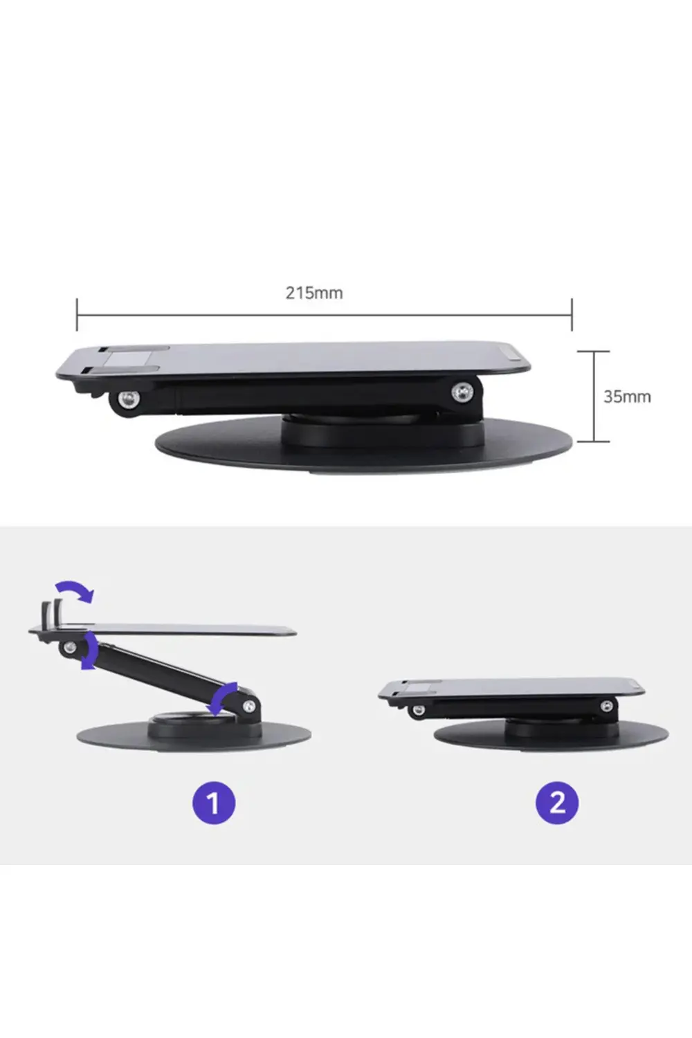 Masa Üstü Metal Tablet Tutucu - 360° Dönebilen Başlık