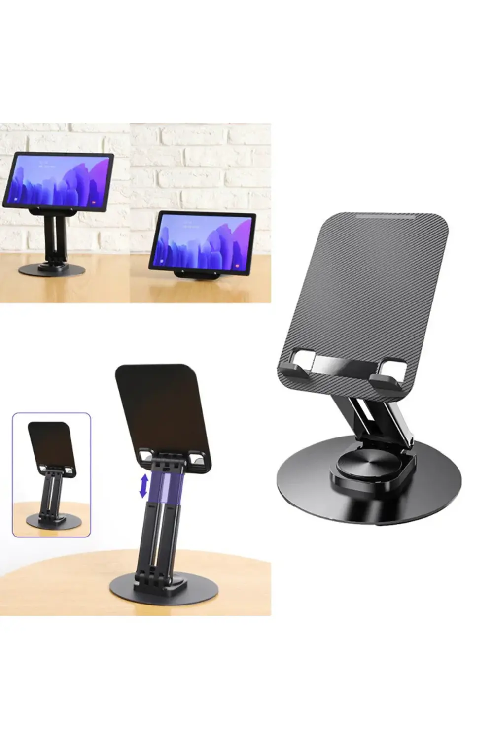 Masa Üstü Metal Tablet Tutucu - 360° Dönebilen Başlık