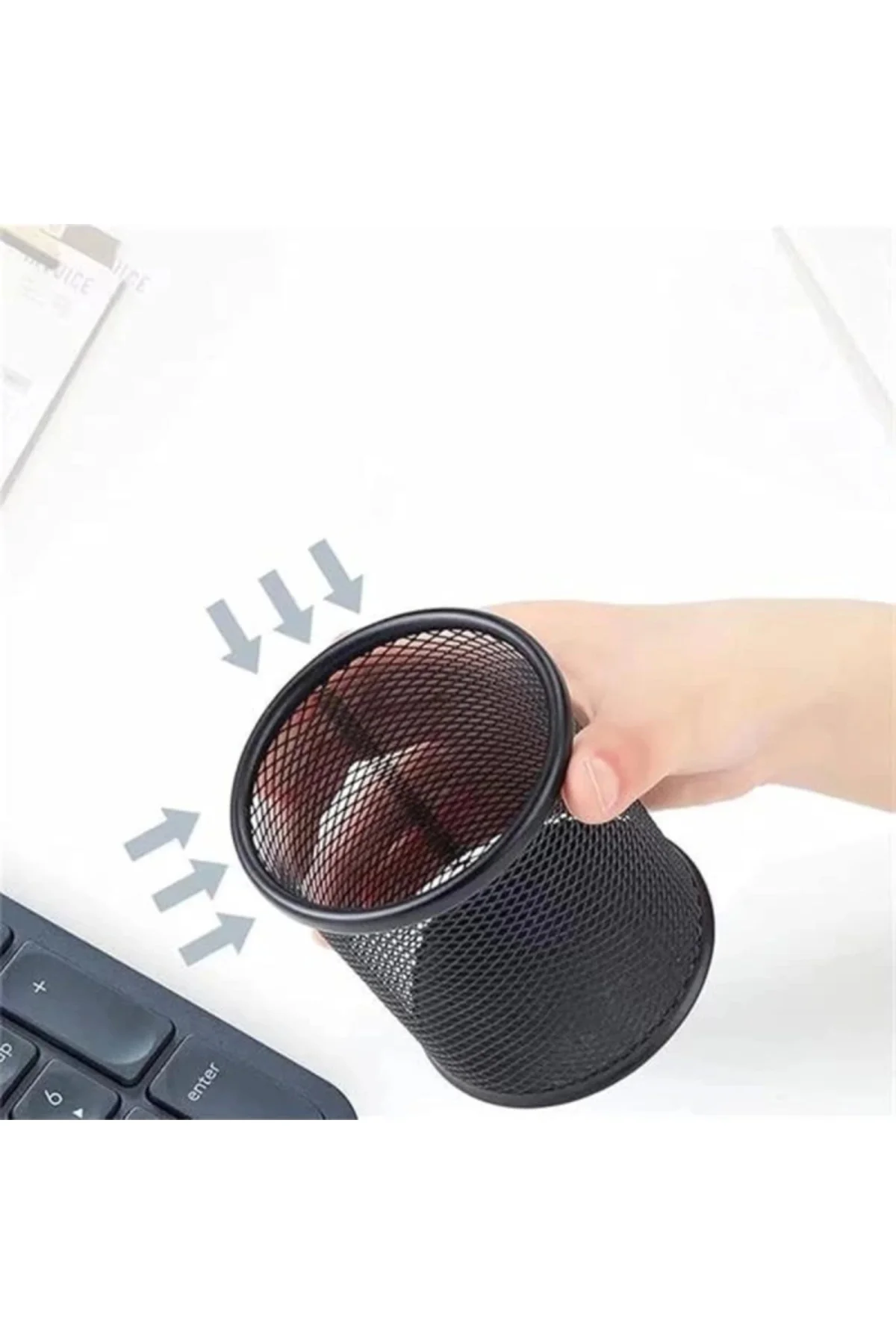 Masa Üstü Ofis Tipi Metal Kalemlik,Perfore Kalemlik,Masa Düzenleyici Ve Toparlayıcı