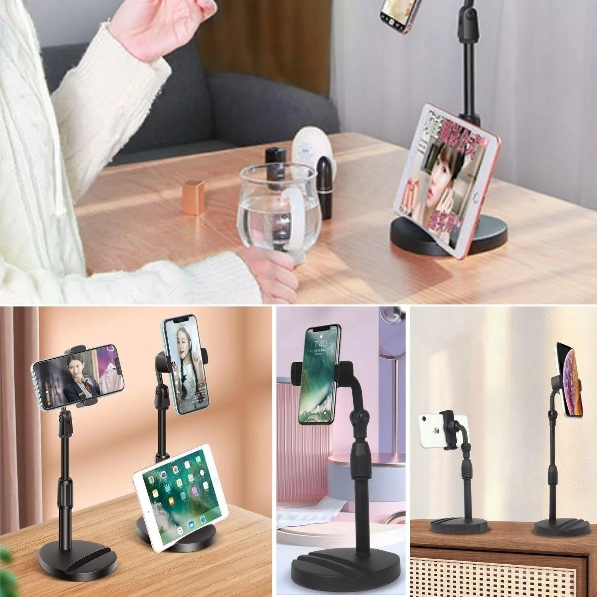 Masa Üstü Tablet Ve Telefon Tutucu Plastik Aparat Siyah Telefon Standı Bx40 Masa Üstü Tablet Ve Telefon Tutucu Plastik Aparat Siyah Telefon Standı Bx40