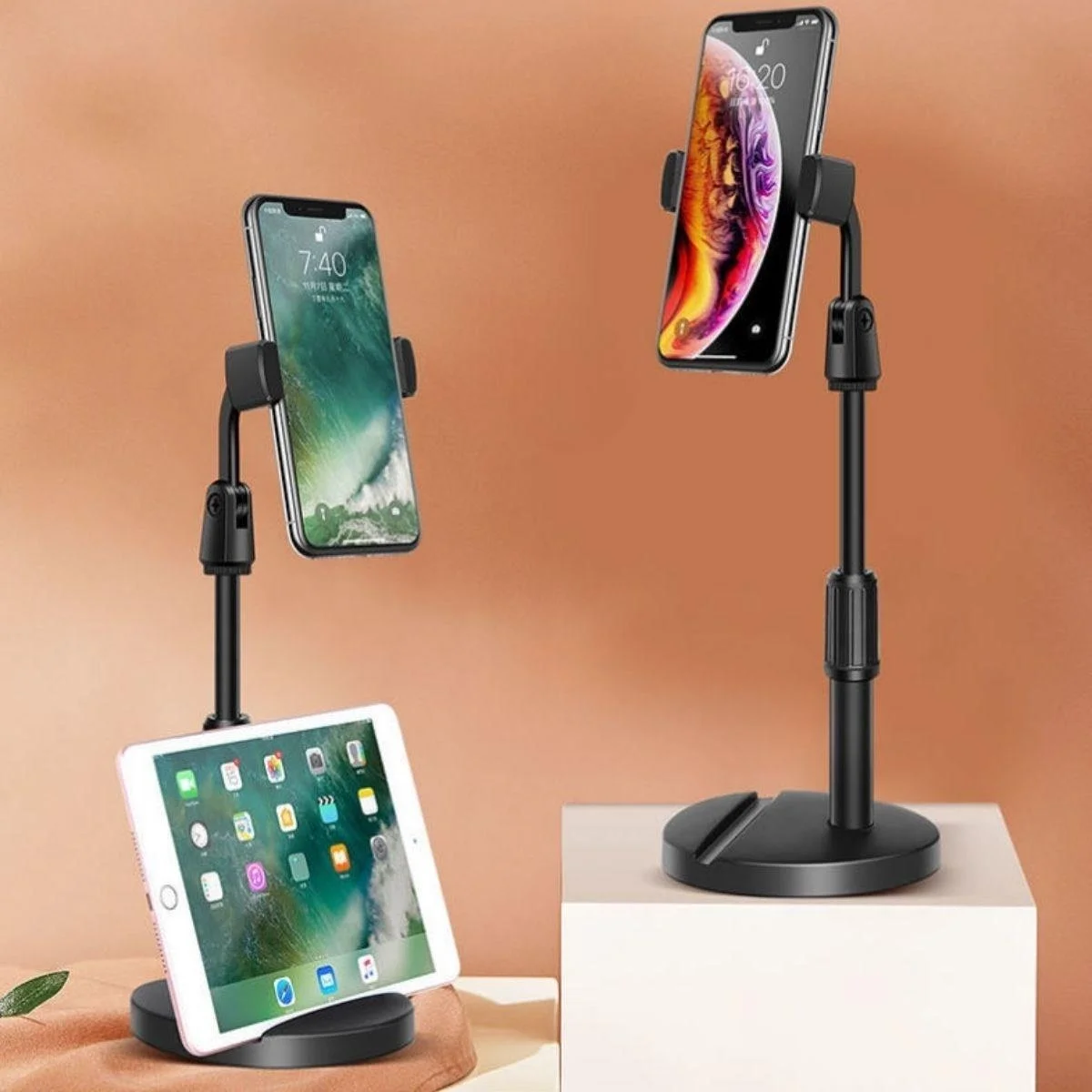 Masa Üstü Tablet Ve Telefon Tutucu Plastik Aparat Siyah Telefon Standı Bx40 Masa Üstü Tablet Ve Telefon Tutucu Plastik Aparat Siyah Telefon Standı Bx40