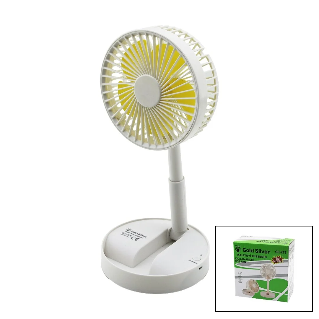 Masa Üstü Vantilatör Usb Şarjıl Katlanır Fan=13.6cm - Uzayan Ayak=11-16cm 180 Derece Telefonluklu Gs-275 Bx40 Fiyatı, Yorumları ve Özellikleri