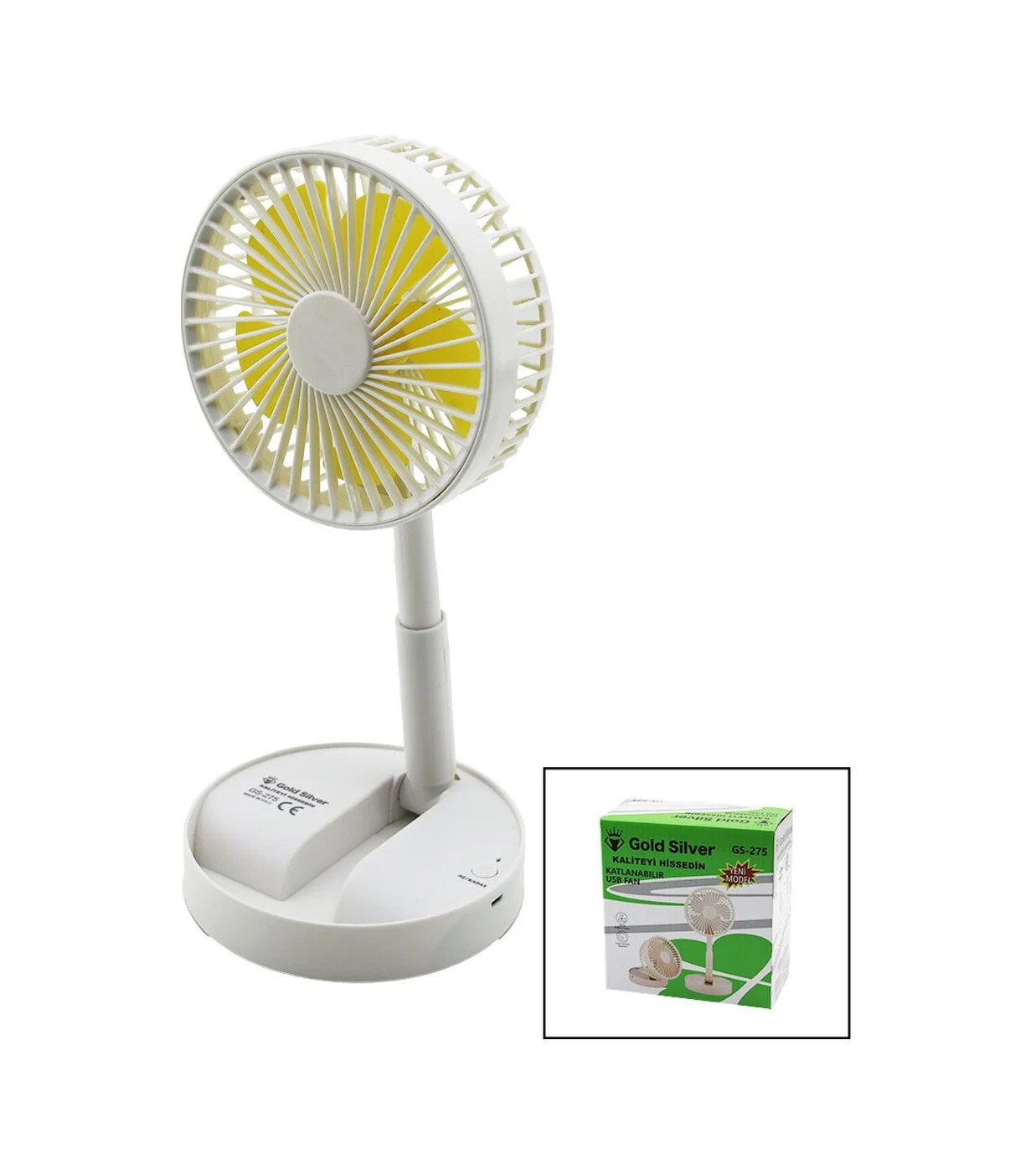 Masa Üstü Vantilatör Usb Şarjıl Katlanır Fan 13.6cm - Uzayan Ayak
