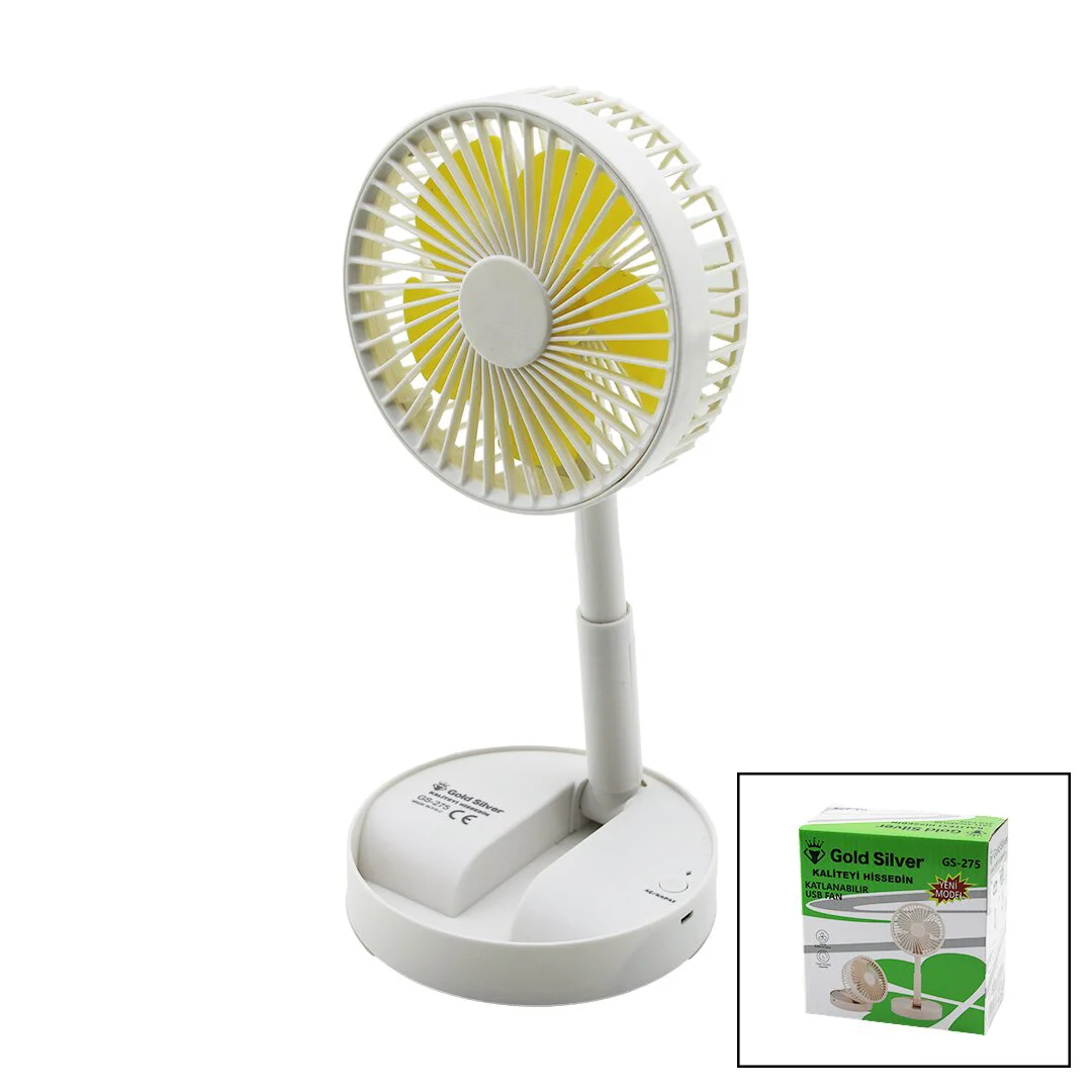 Masa Üstü Vantilatör Usb Şarjıl Katlanır FAN=13.6CM - Uzayan AYAK=11-16CM 180 Derece Telefonluklu GS-275 Fiyatı, Yorumları ve Özellikleri