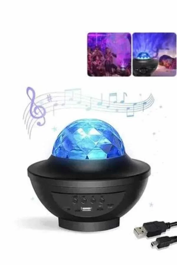 Masa ve Gece Lambası Renkli Projektör Işıklı Disko Topu Bluetooth Hoparlör - Lisinya