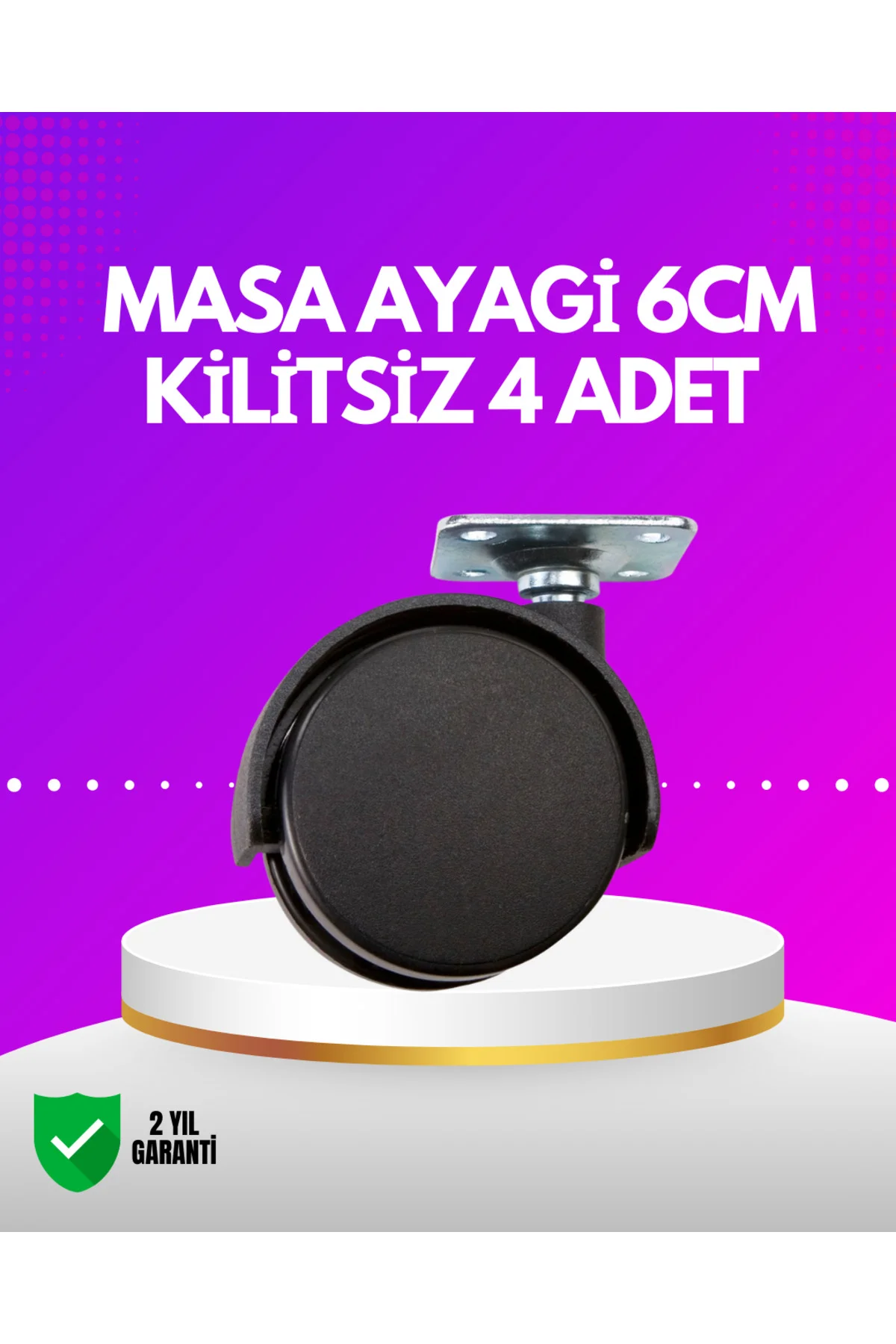 Masa ve Koltuk İçin Kilitsiz Tekerlek Seti 6 cm