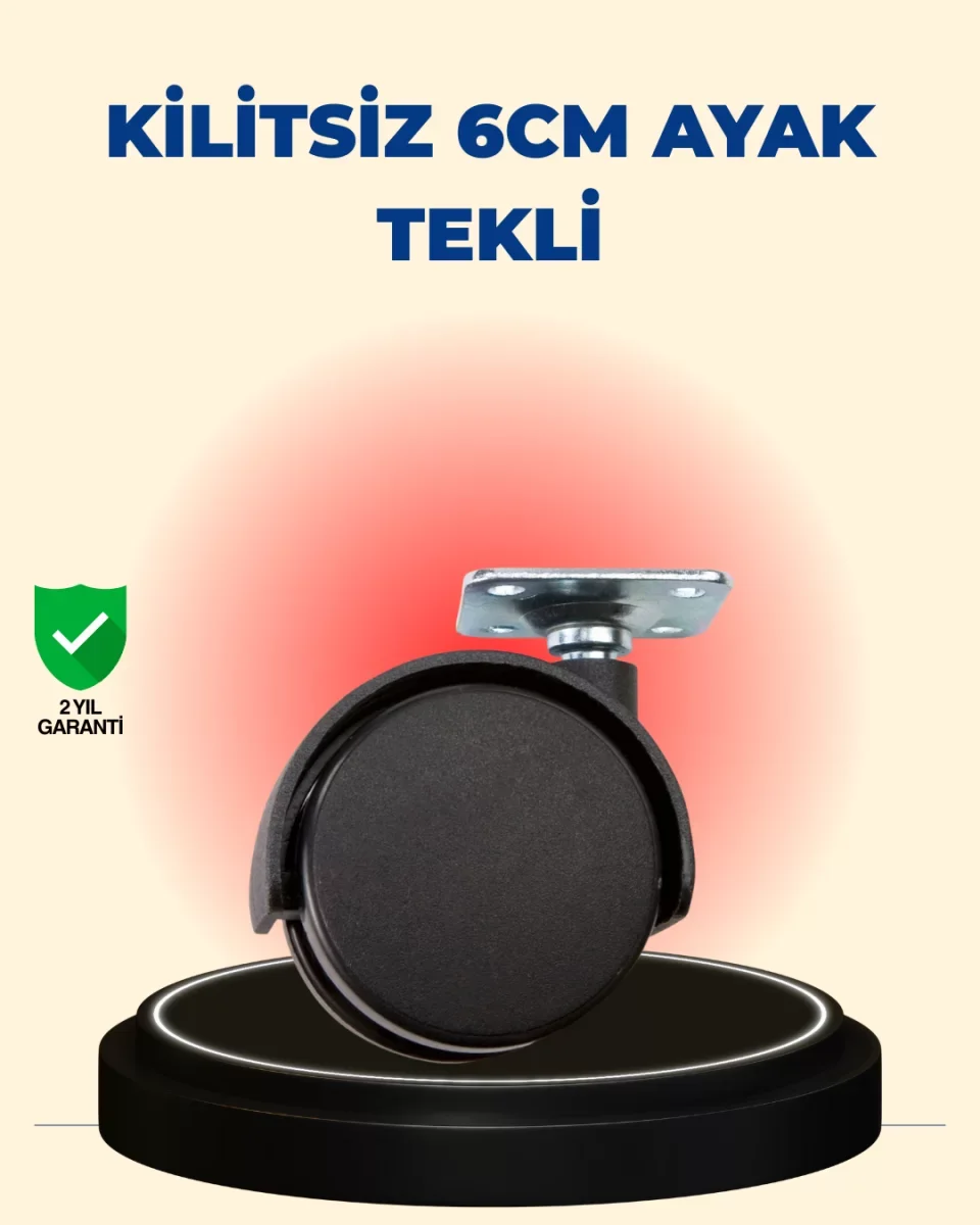 Masa ve Sehpa İçin 6 cm Kilitsiz Ayak Tekli - Lisinya