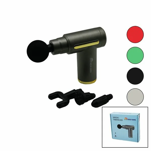 Masaj Aleti Tabanca Model 3 Farklı Başlık 6 Kademe Hız Seviyesi Usb Şarjlı - Herhangi Bir Renk Gönderilir