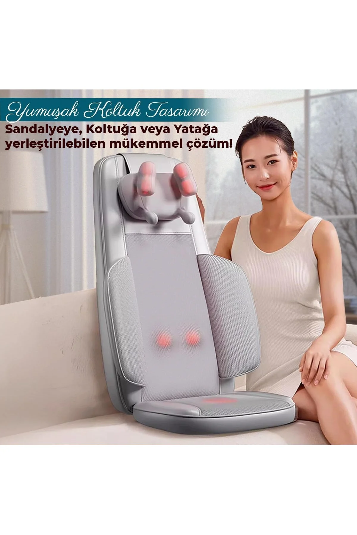 Masaj Koltuğu Minderi Isıtmalı, Titreşimli, Sırt, Bel ve Omuz Ofi