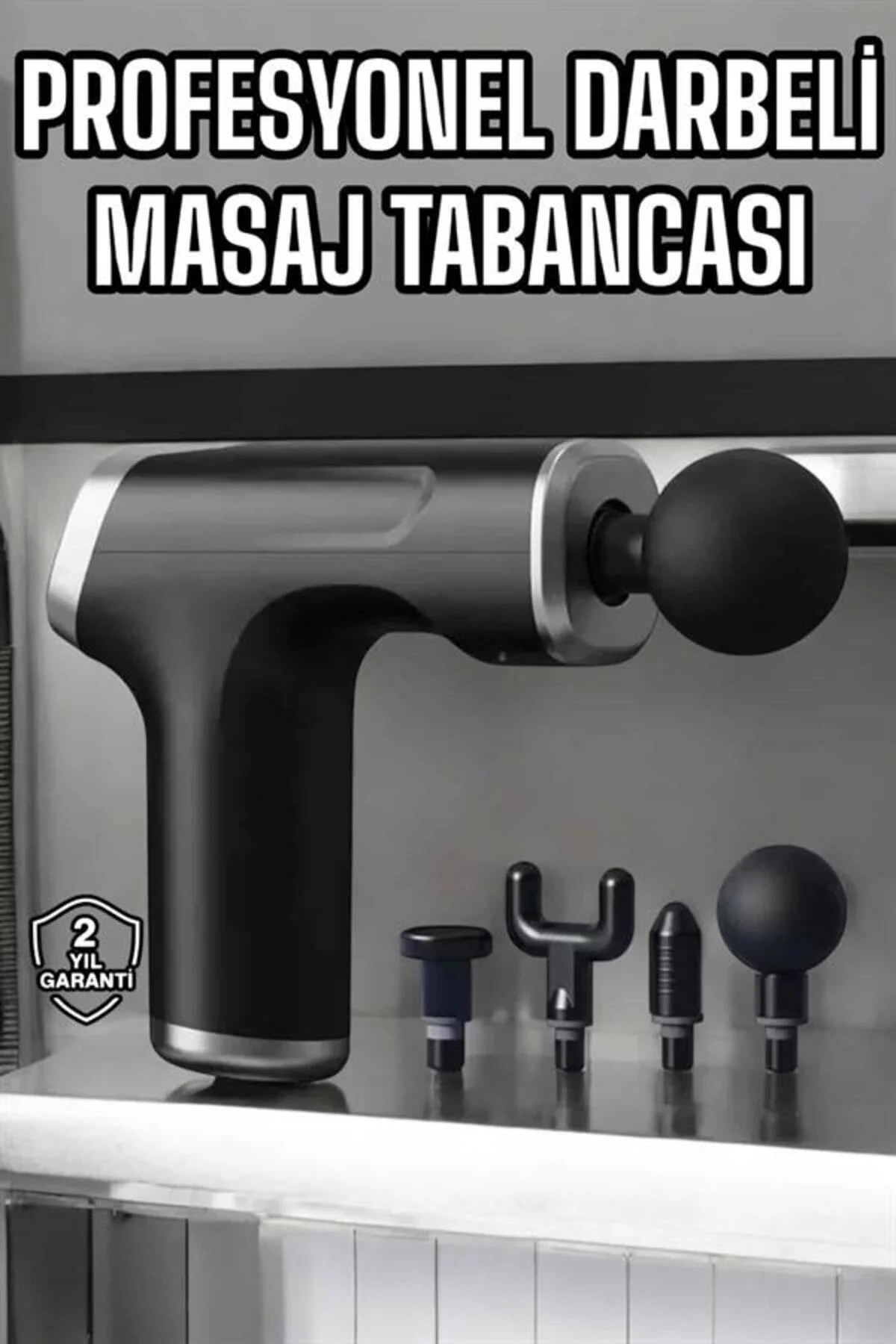 Masaj Tabancası 4 Başlıklı Kas ve Vücut Ağrıları İçin Şarjlı Darb
