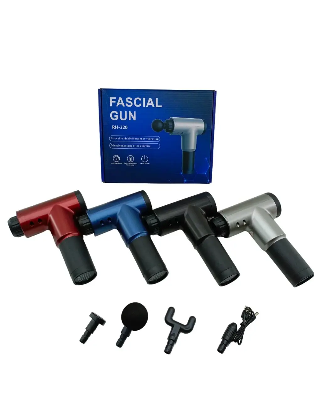 MASAJ TABANCASI ALETİ  4PCS BAŞLIK   6 KADEME HIZ SEVİYESİ   USB 