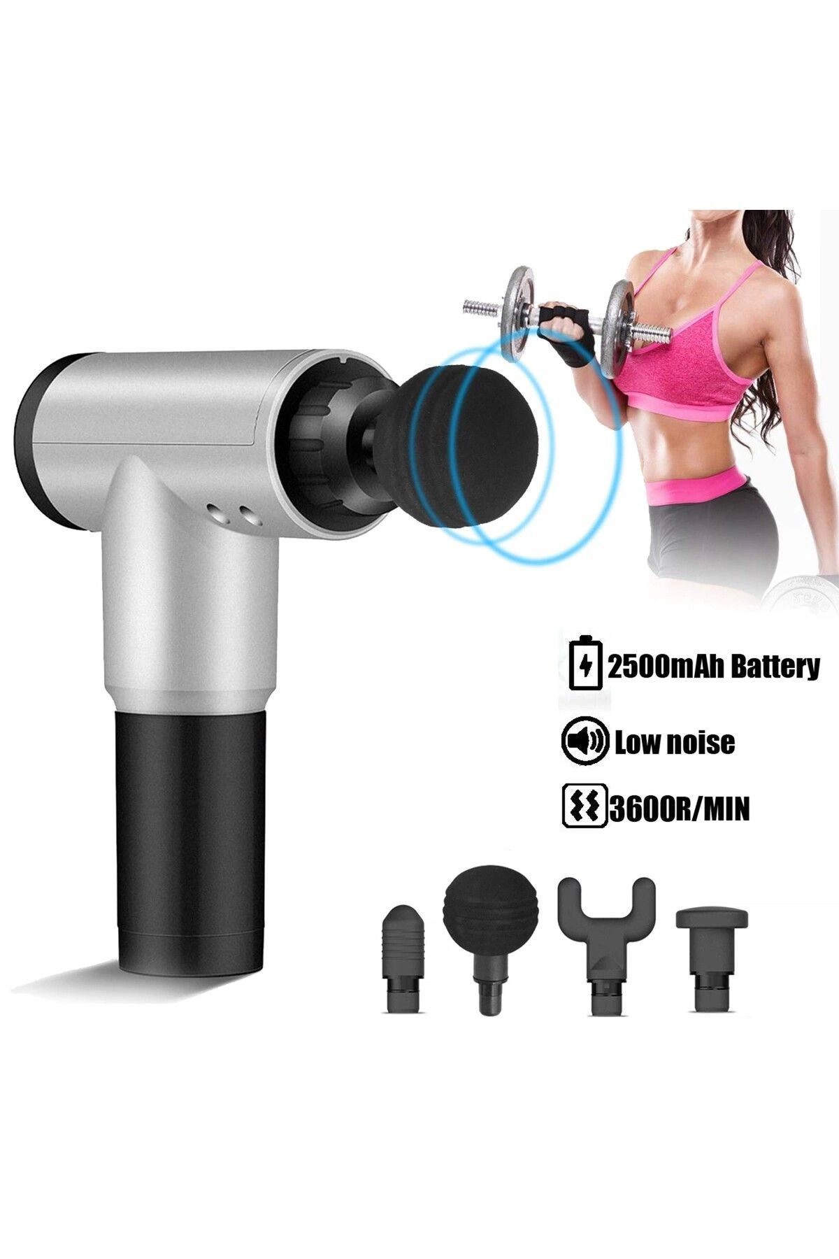 Yusuftex Masaj Tabancası 4 Başlıklı Sporcu Masaj Aleti 6 Kademeli Boyun Be