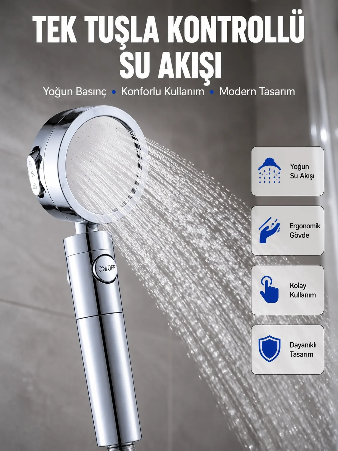 Masaj ve Yağmur Modlu Su Tasarruflu Duş Başlığı Fiyatı, Yorumları ve Özellikleri