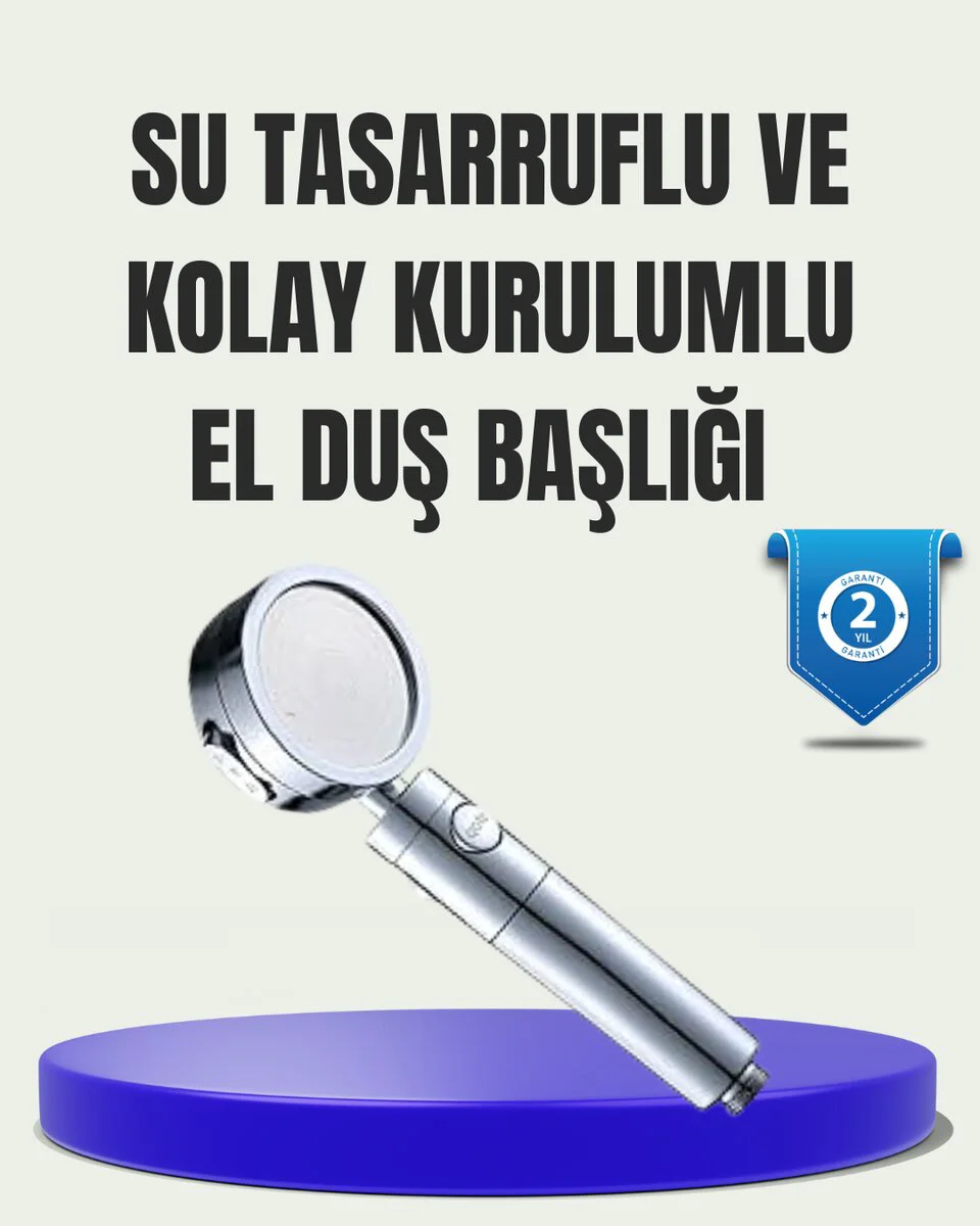 Masaj ve Yağmur Modlu Su Tasarruflu Duş Başlığı - 360° Ayarlanabilir & Su Tasarrufu