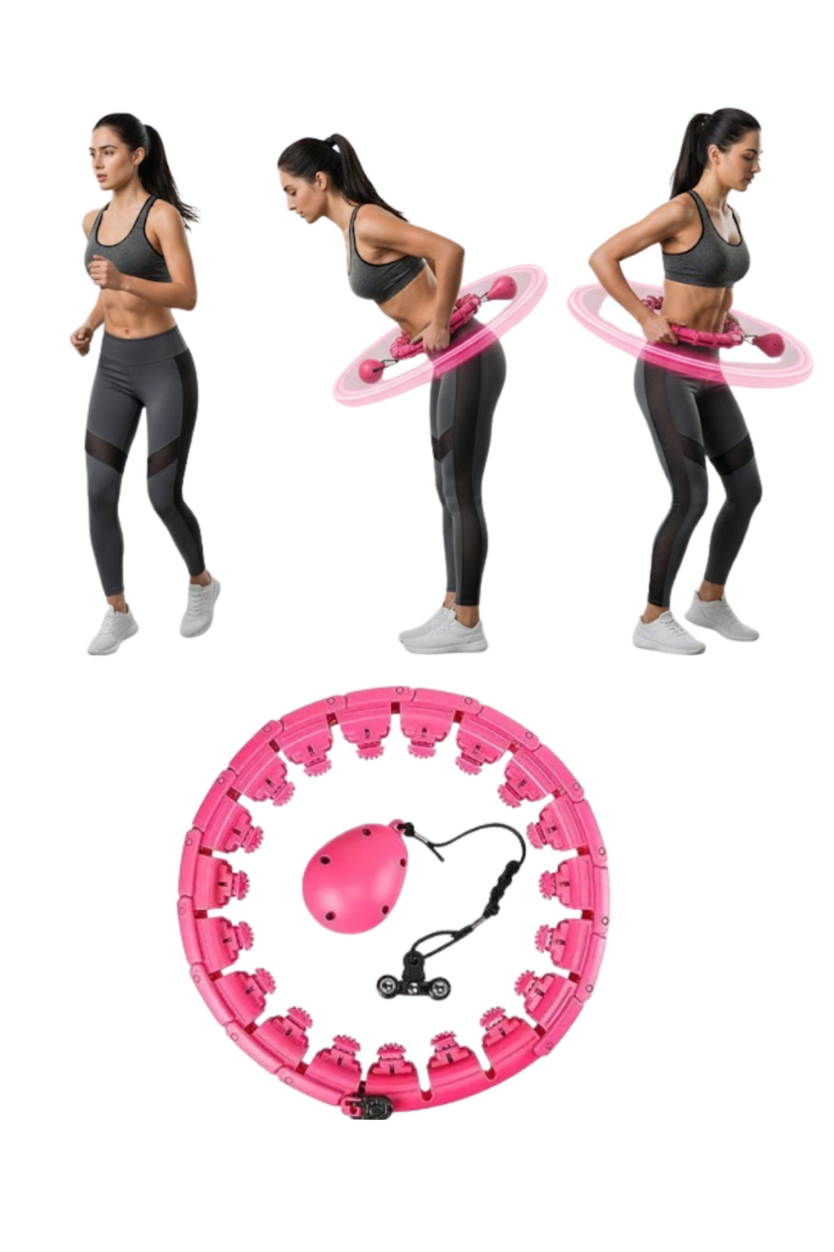 Masajlı Akıllı Hula Hoop Ayarlanabilir Fitness Çemberi - Lisinya