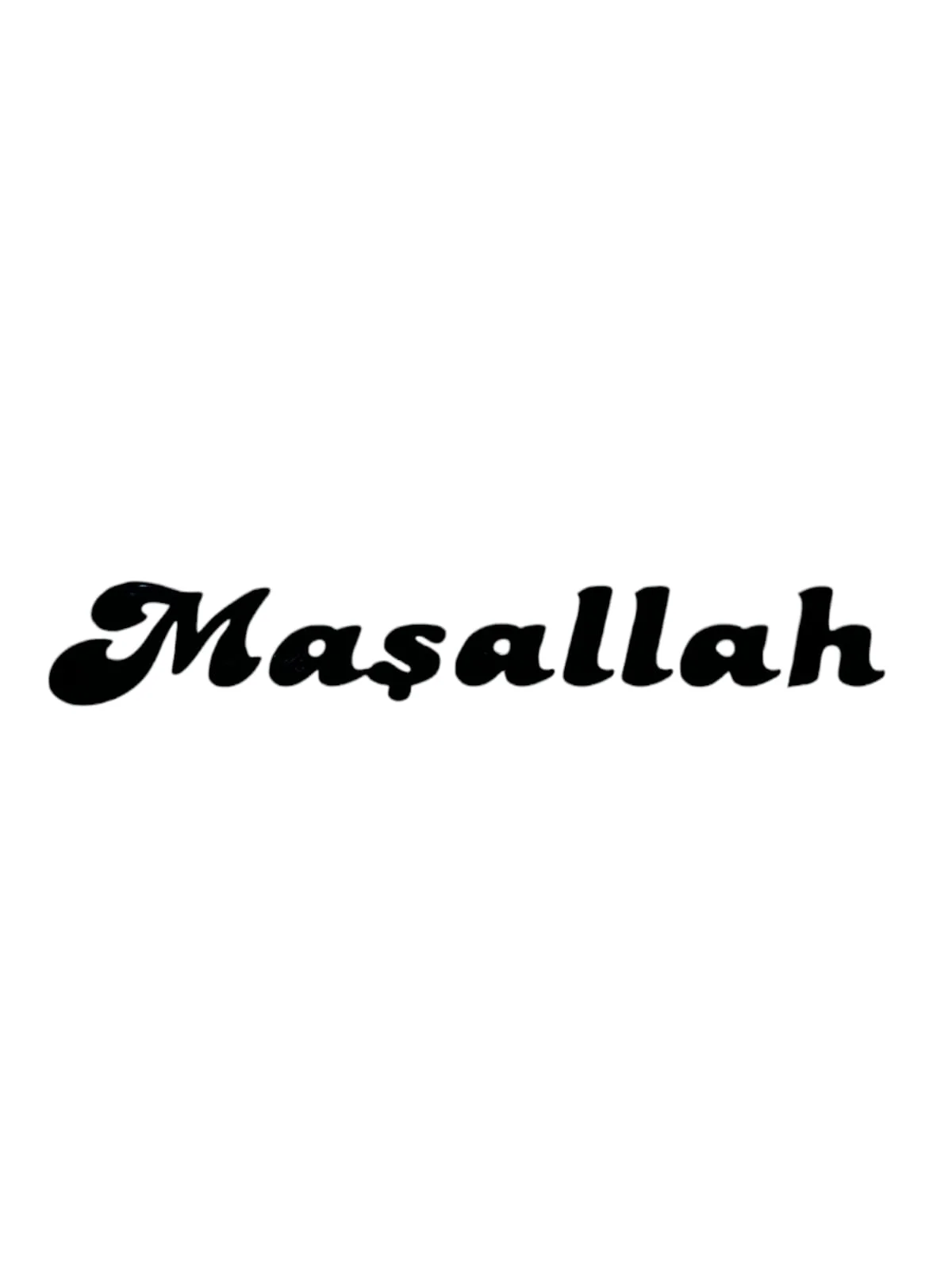 Maşallah Yazılı Oto Sticker Siyah 13x2cm