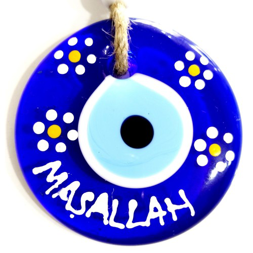 Just Cheap Store Maşallah Yazili Papatya Desenli Nazar Boncuklu El Boyamasi Duvar 