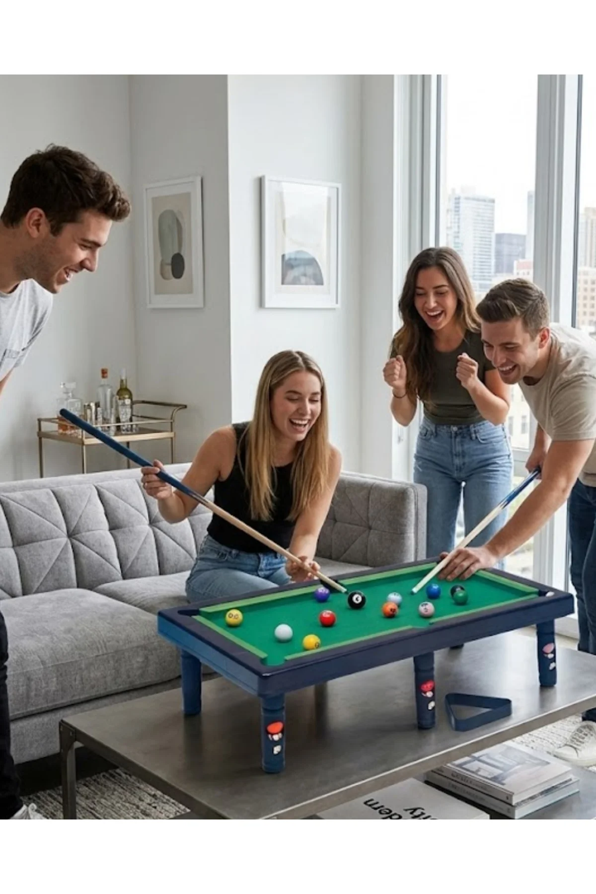 Masaüstü Bilardo Seti 5 Yaş Üzeri Çocuklar İçin Eğitici Oyuncak