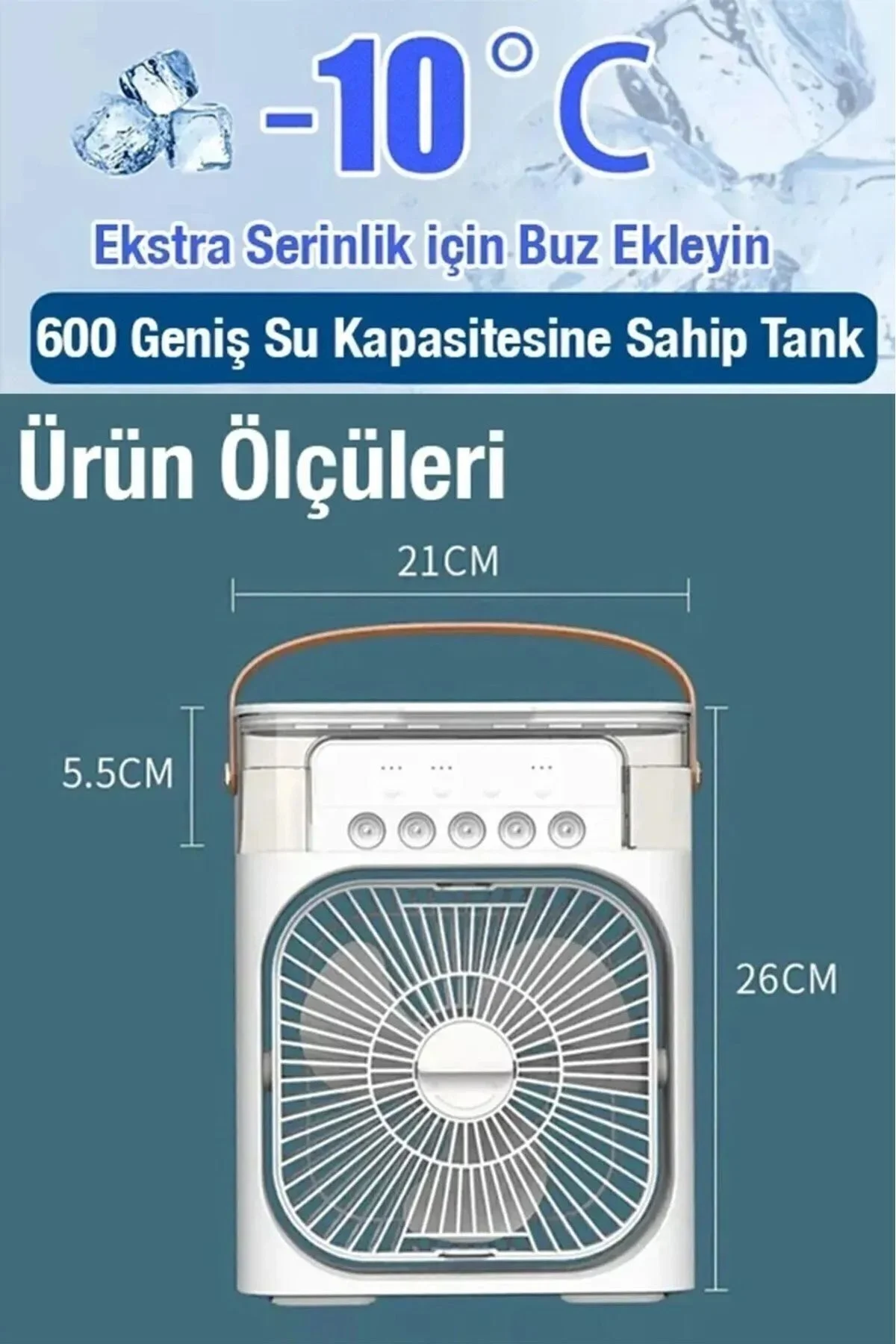 Masaüstü çok renkli 600ml 5 spreyli ışıklı vantilatör 2 yıl garantili - Elektronik