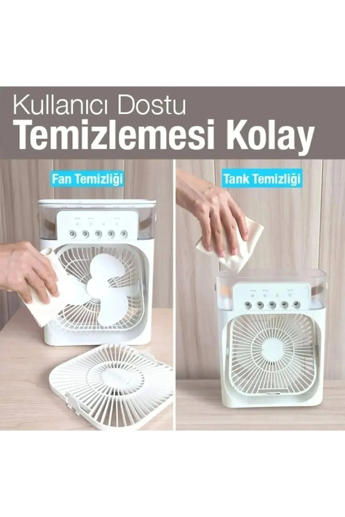 Masaüstü çok renkli 600ml 5 spreyli ışıklı vantilatör 2 yıl garantili - Elektronik