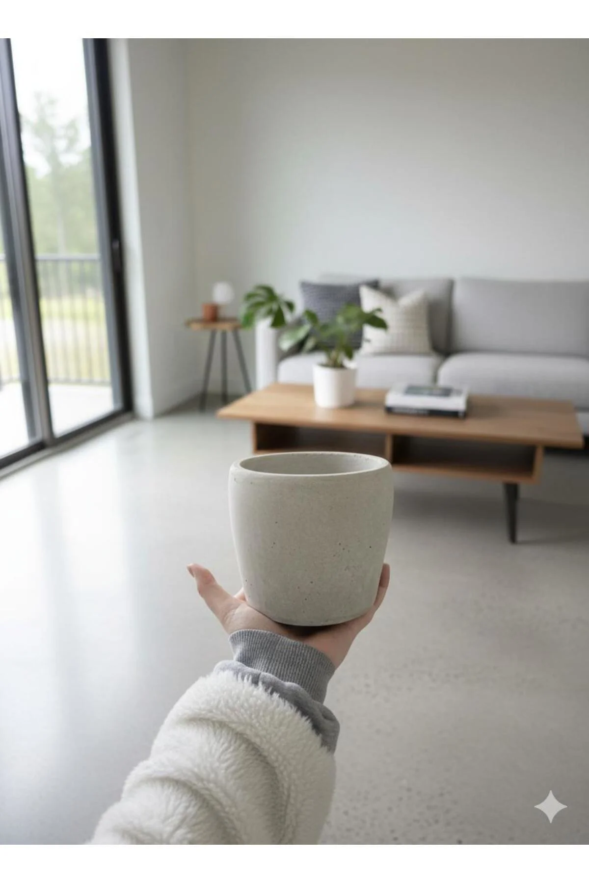 Masaüstü dekoratif beton saksı - Görsel 2