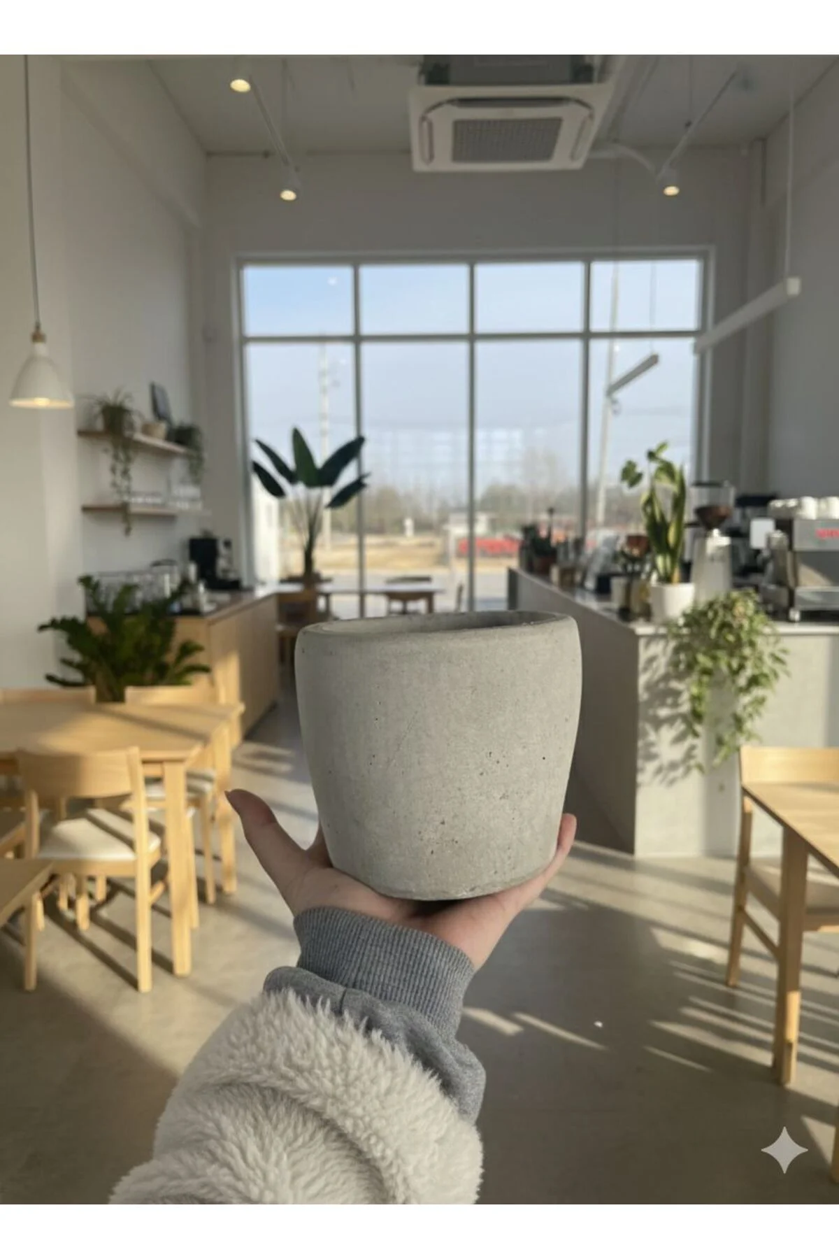 Masaüstü dekoratif beton saksı - Görsel 4