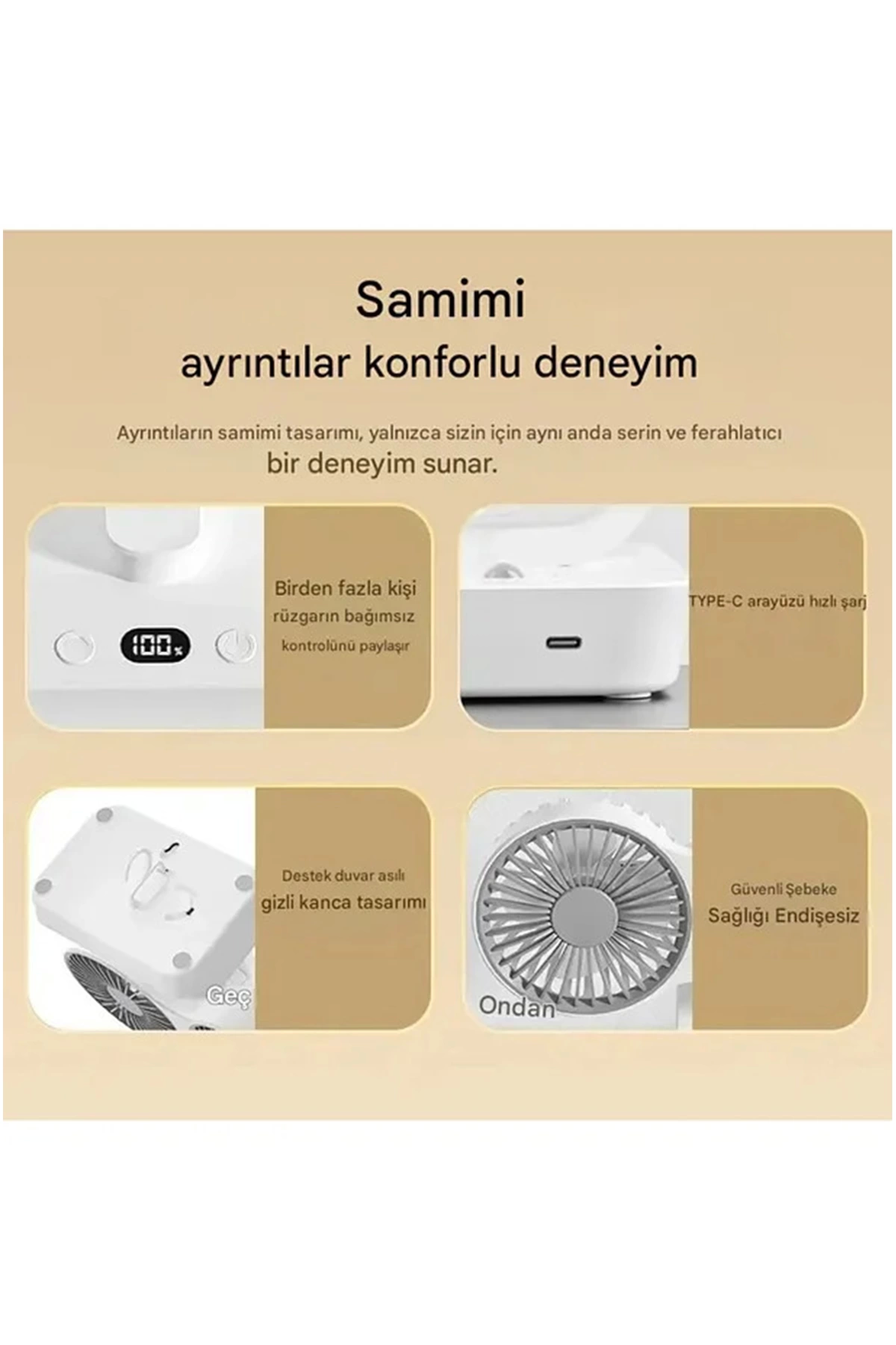 Masaüstü Dijital Ekranlı Çift Fanlı Led Işıklı Soğutucu Fan Ev Of