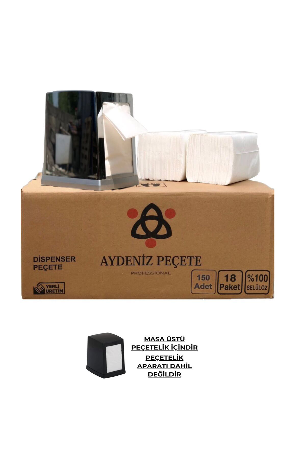 Aydeniz Peçete Professional Masaüstü Dispenser Peçete 18 Pkt 150 Li 2700 Ad. Dikkat Z Kat Hav