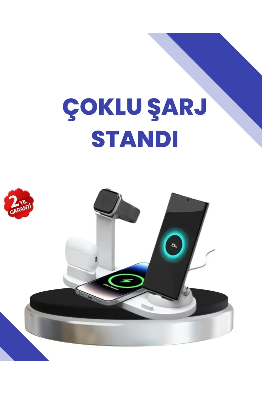 Masaüstü Düzenleyici 4’ü 1 Arada Kablosuz Şarj Aksesuarı