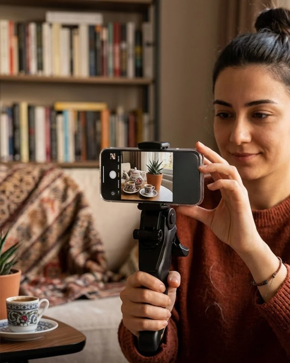 Masaüstü Katlanabilir Telefon Tripodu - Profesyonel Video Çekim Standı