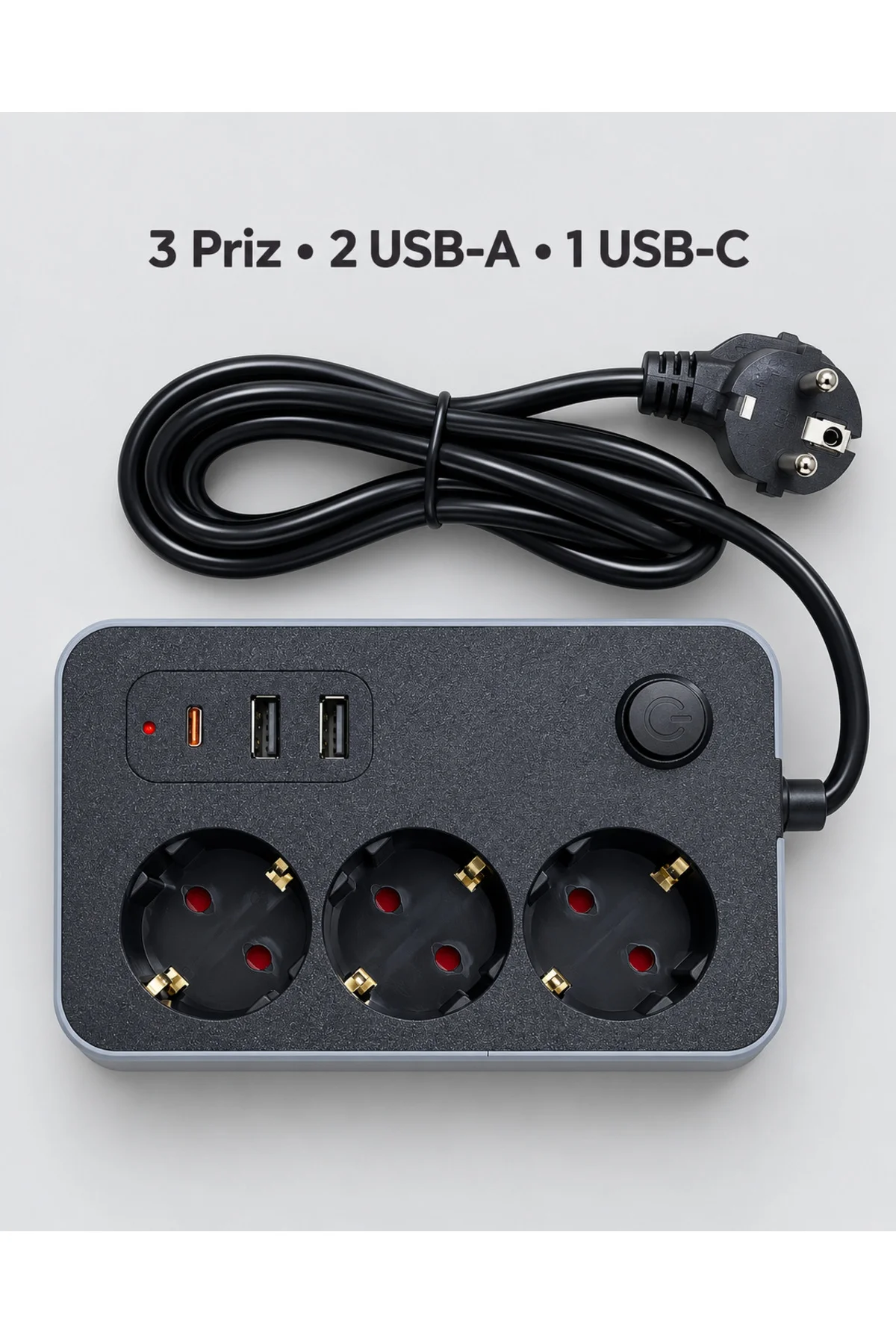 Masaüstü Kullanıma Uygun Anahtarlı Usb Ve Type C Çıkışlı Termal Akım Korumalı Priz Masaüstü Kullanıma Uygun Anahtarlı Usb Ve Type C Çıkışlı Termal Akım Korumalı Priz - Görsel 4