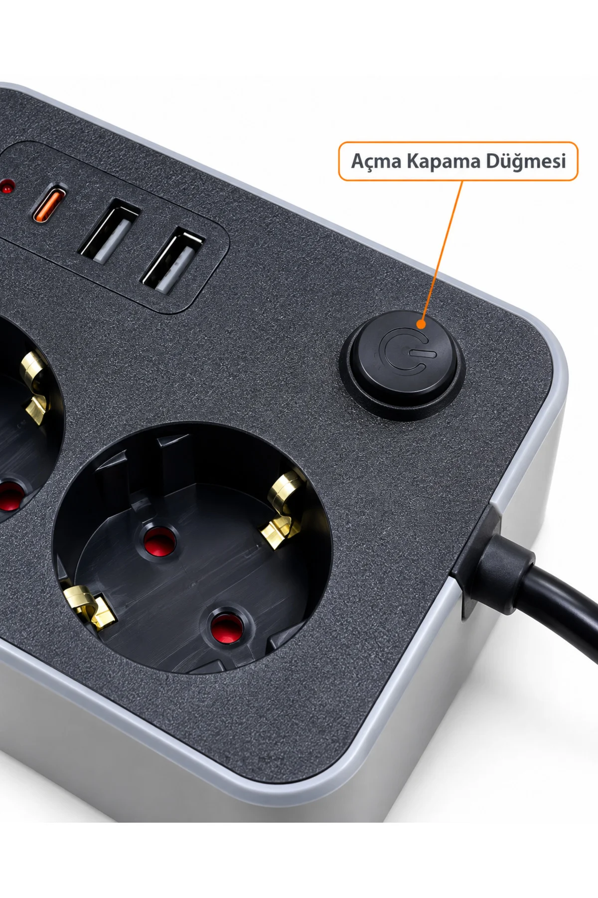 Masaüstü Kullanıma Uygun Anahtarlı Usb Ve Type C Çıkışlı Termal Akım Korumalı Priz Masaüstü Kullanıma Uygun Anahtarlı Usb Ve Type C Çıkışlı Termal Akım Korumalı Priz - Görsel 3
