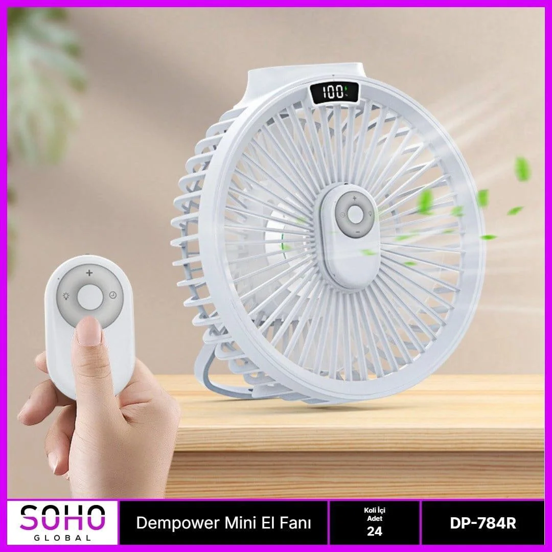 Masaüstü Kumandalı Fan - 3 Hız Ayarlı Masabaşı USB Ventilatör, Taşınabilir Masaüstü Soğutucu Fiyatı, Yorumları ve Özellikleri
