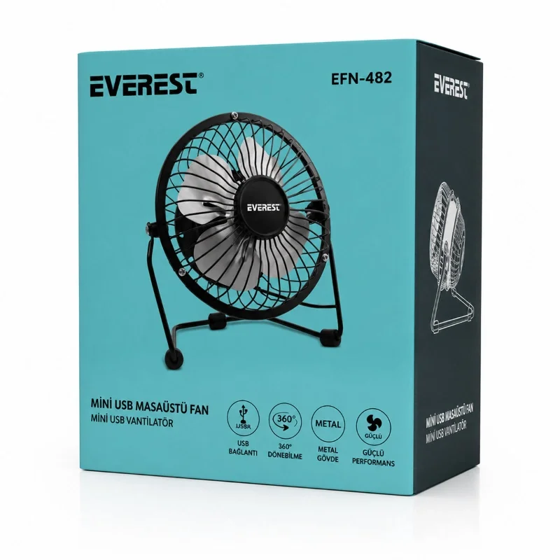 Masaüstü Mini USB Fan - Metal Gövdeli - Ultra Sessiz Fiyatı, Yorumları ve Özellikleri