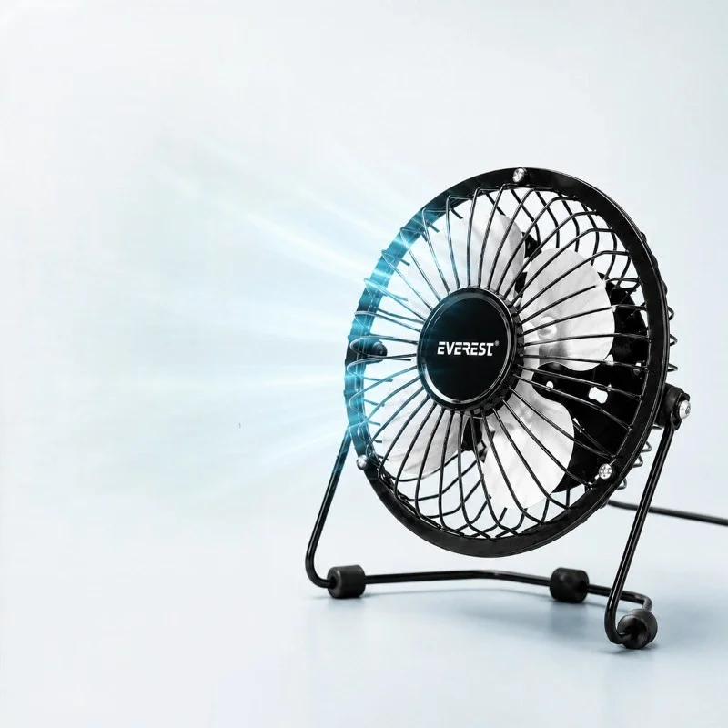 Masaüstü Mini USB Fan - Metal Gövdeli - Ultra Sessiz