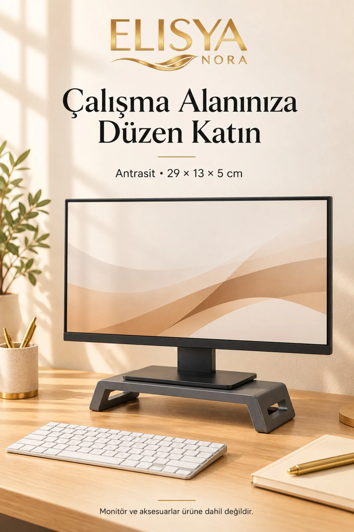 Masaüstü Monitör Yükseltici Stand Ekran Altlığı 29x13x5 cm Masaüstü Monitör Yükseltici Stand Ekran Altlığı 29x13x5 cm - Görsel 3