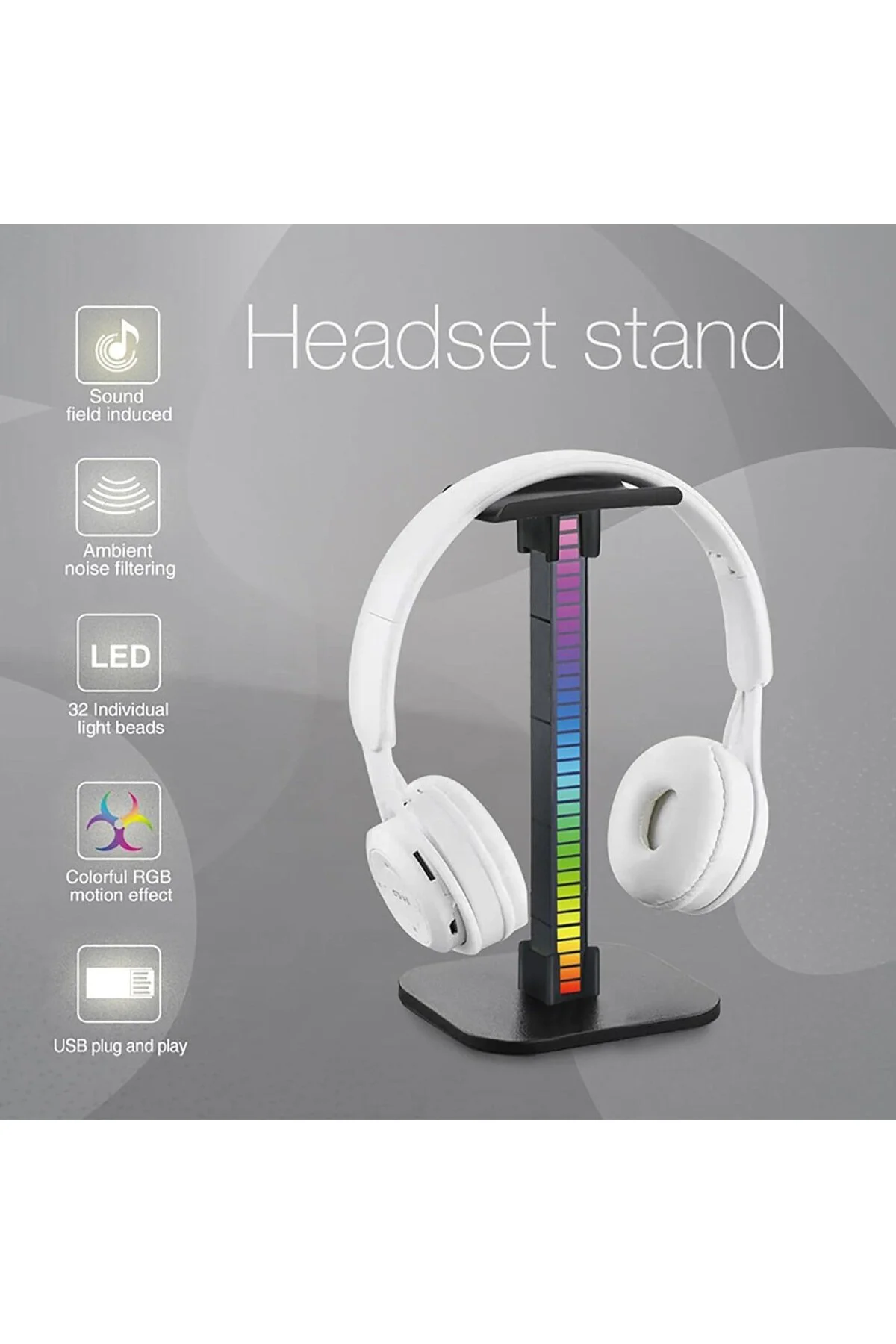 Masaüstü Oyuncu Kulaklık RGB Standı ZR715 Masaüstü Oyuncu Kulaklık RGB Standı ZR715