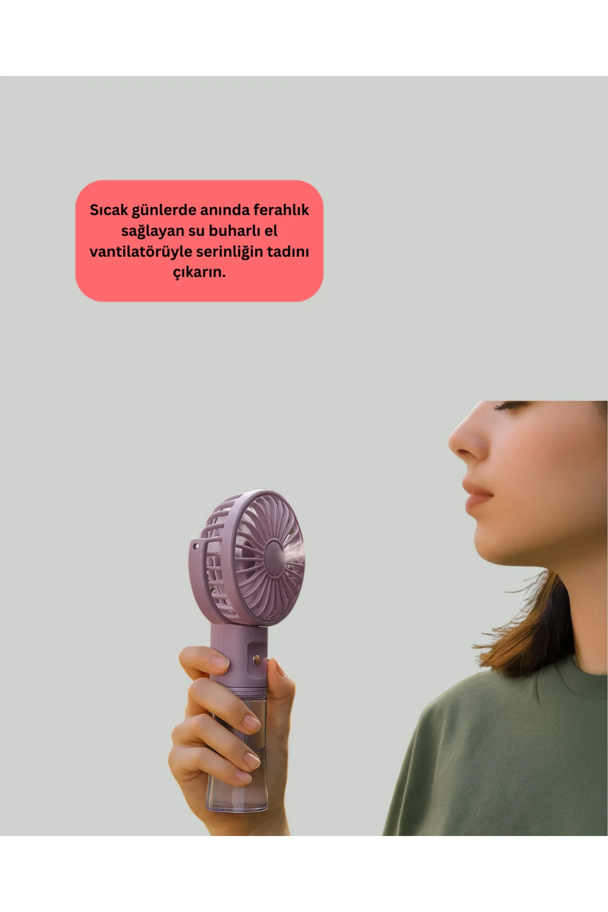 Masaüstü ve Elde Kullanıma Uygun Su Buharlı Şarjlı Fan