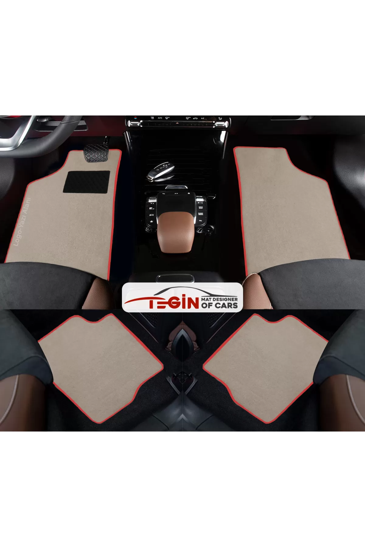 Maserati Ghibli 2014 Ve Sonrası Prime Bej Halı Kırmızı Kenar Halı