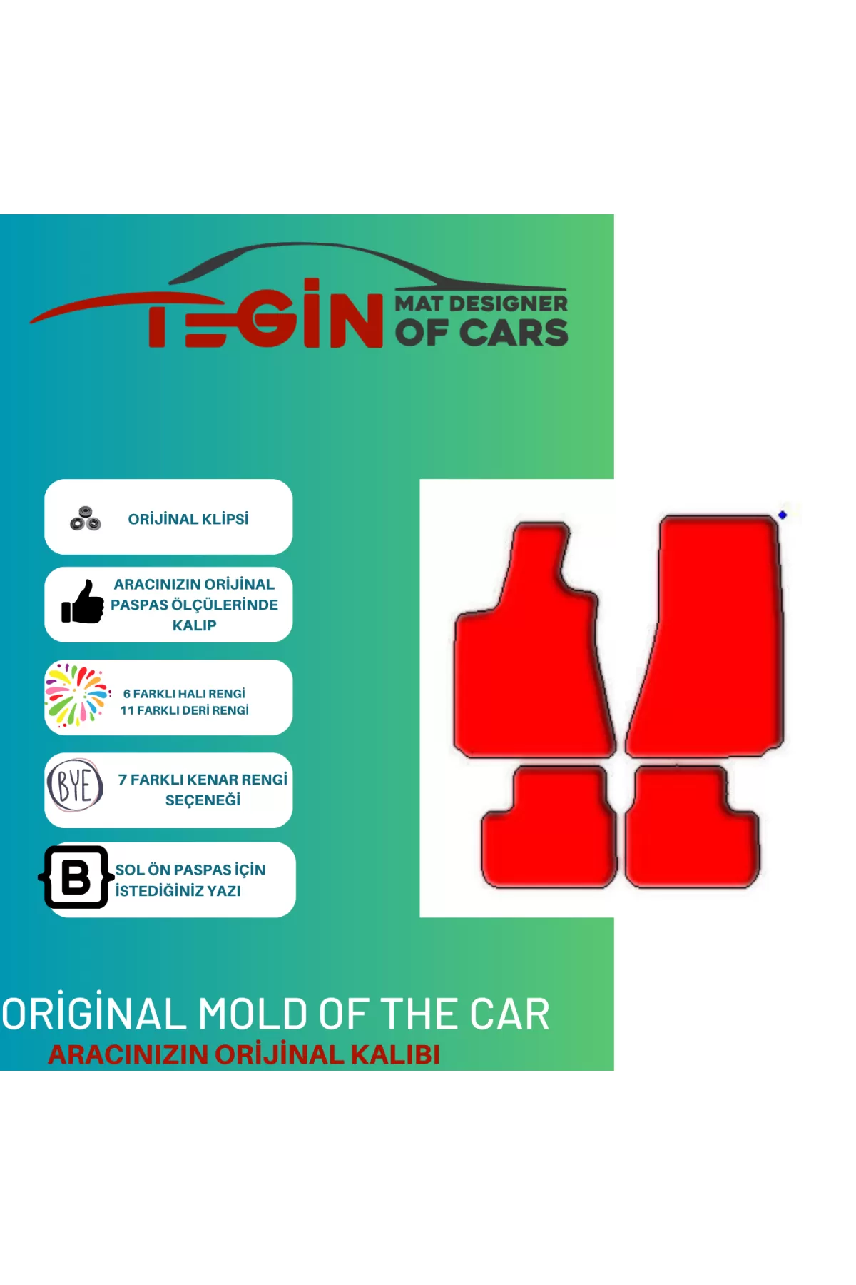 Maserati Ghibli 2014 Ve Sonrası Prime Bej Halı Kırmızı Kenar Halı